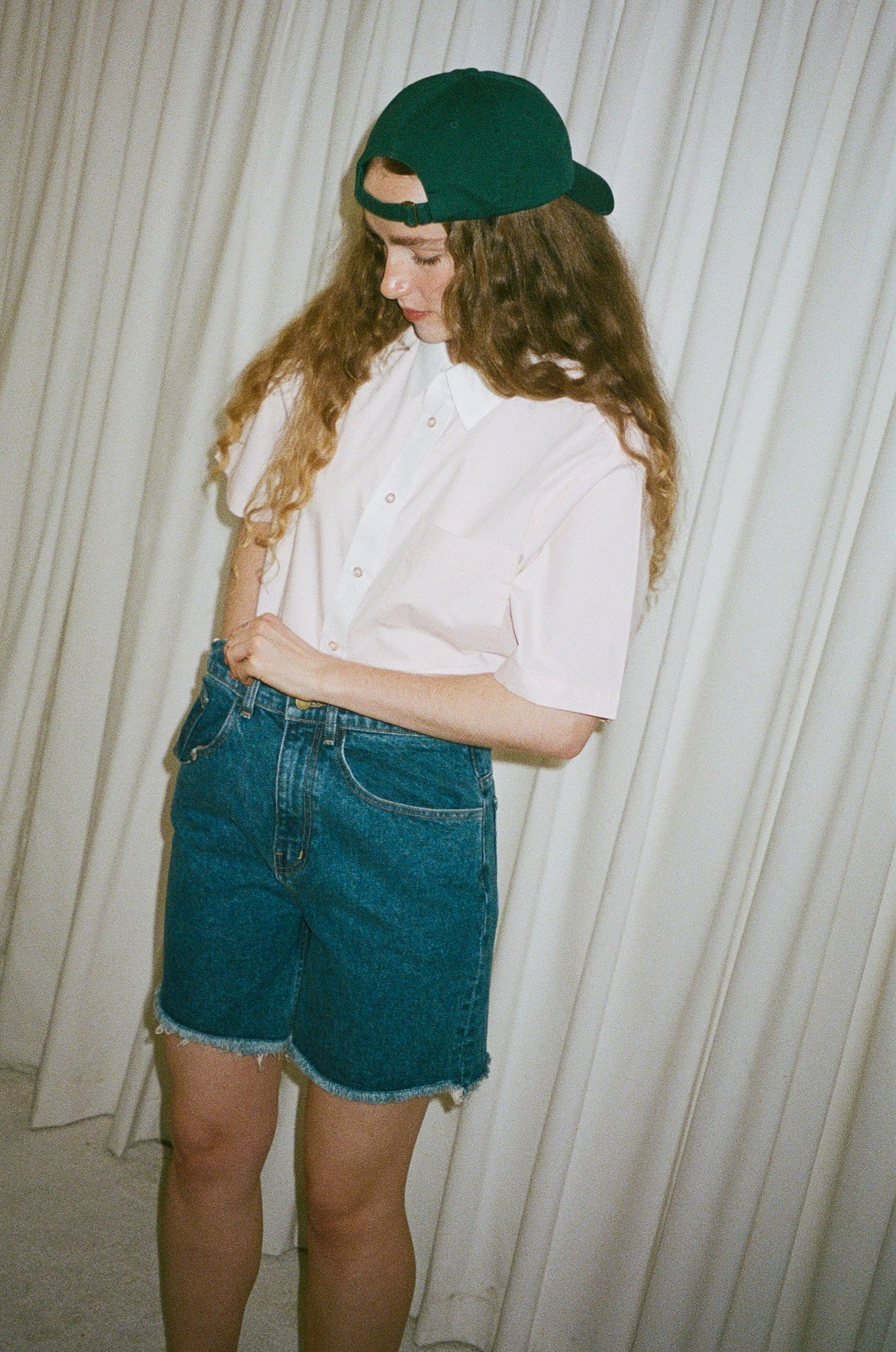 Brad Cutoff Mid Length Jean Short