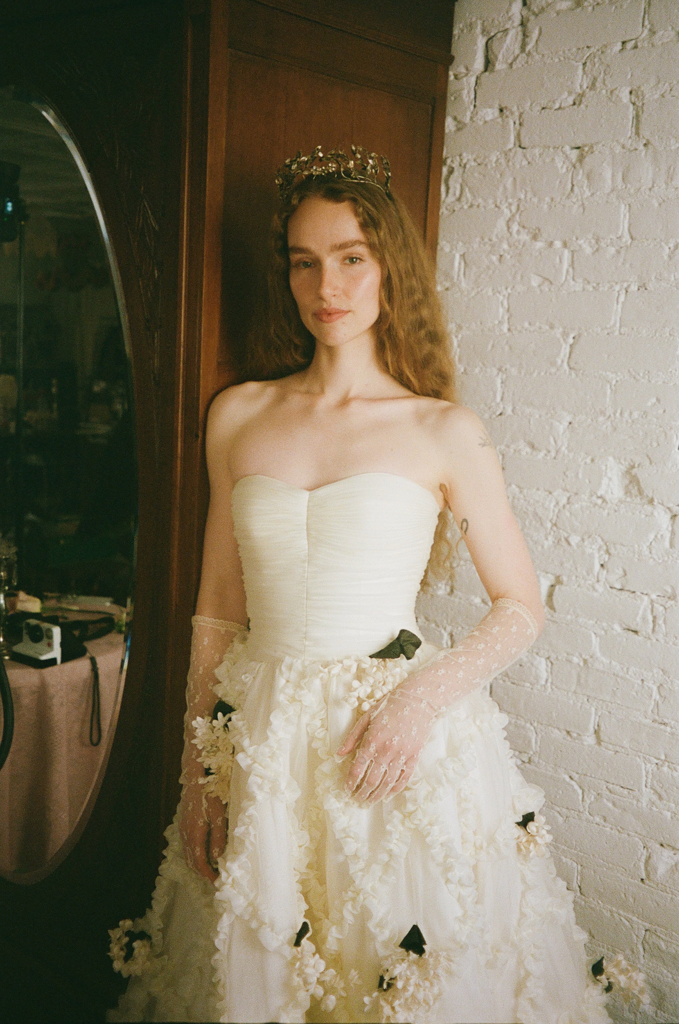 Emmeline Strapless Trellis Gown