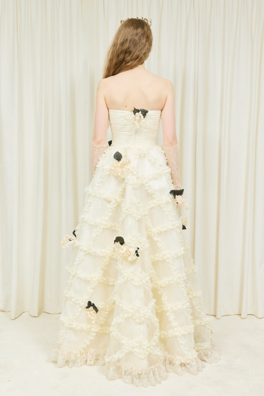 Emmeline Strapless Trellis Gown