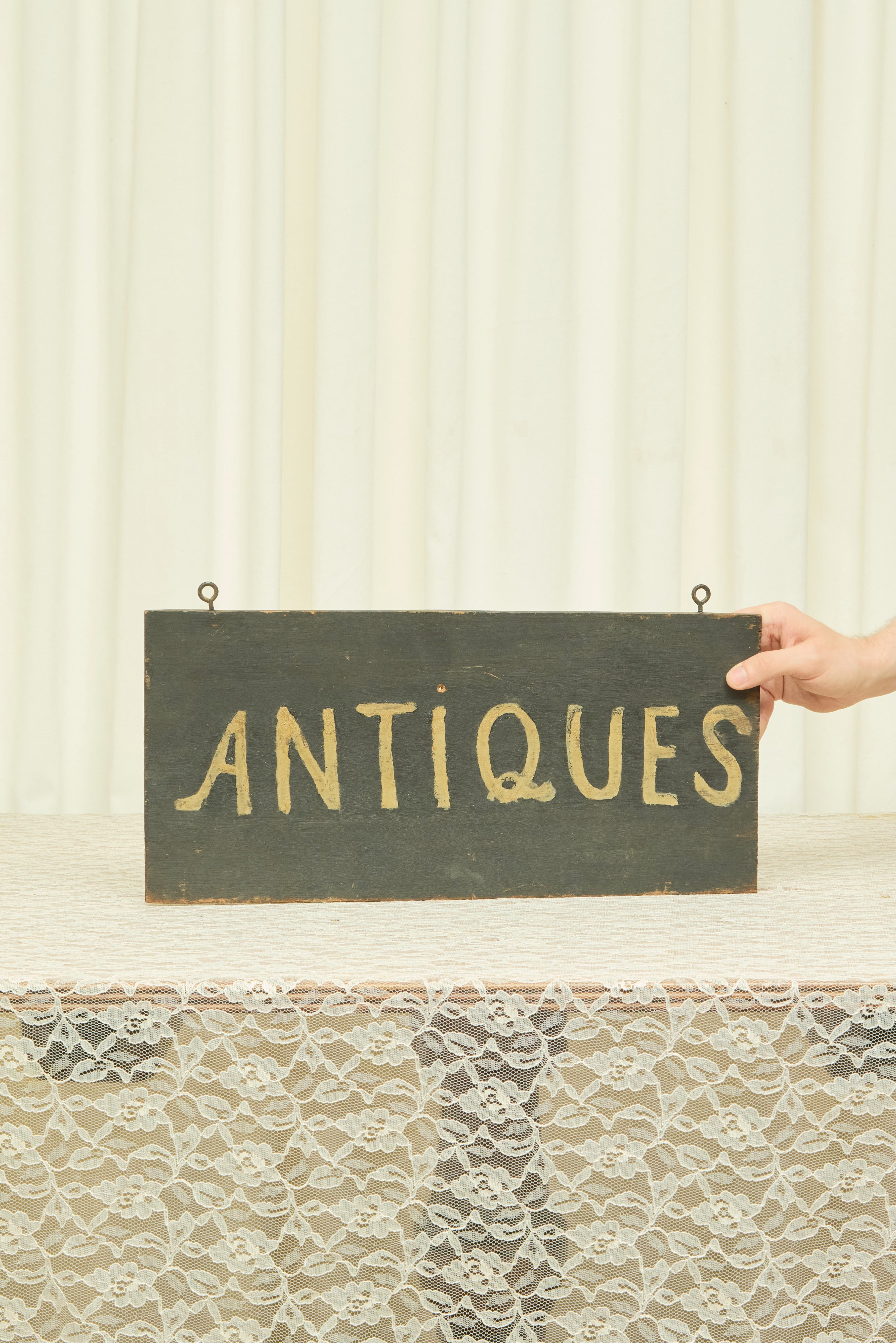 Vintage "Antiques" Wooden Sign
