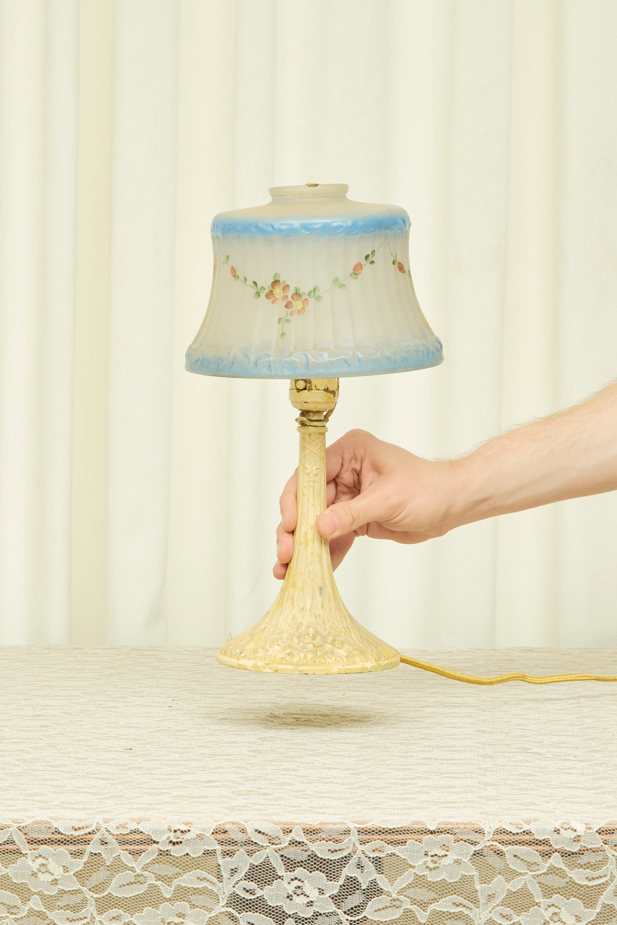 Vintage Art Deco Floral Lamp