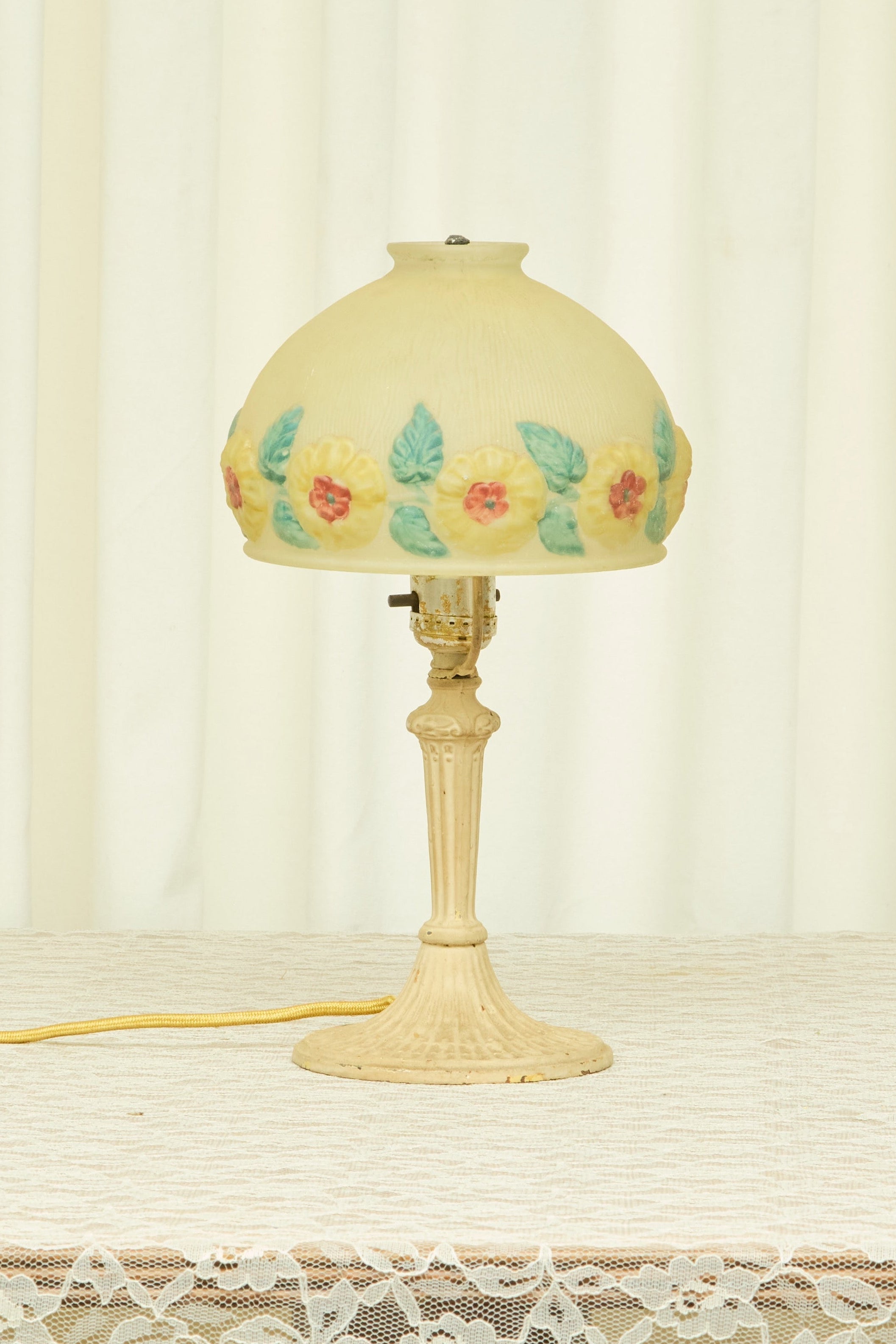 Vintage Art Deco Floral Lamp
