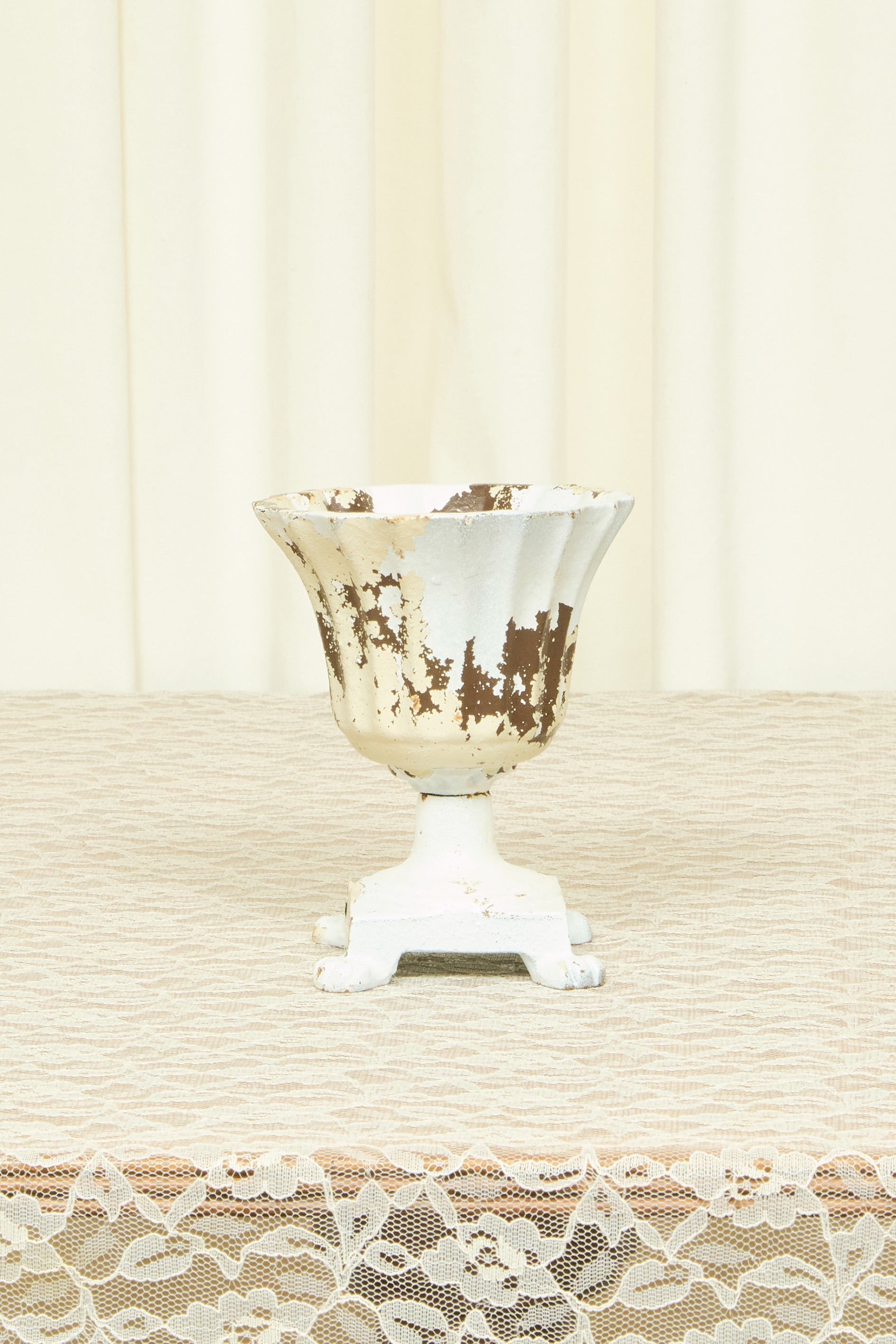 Vintage Chippy Cast Iron Urn
