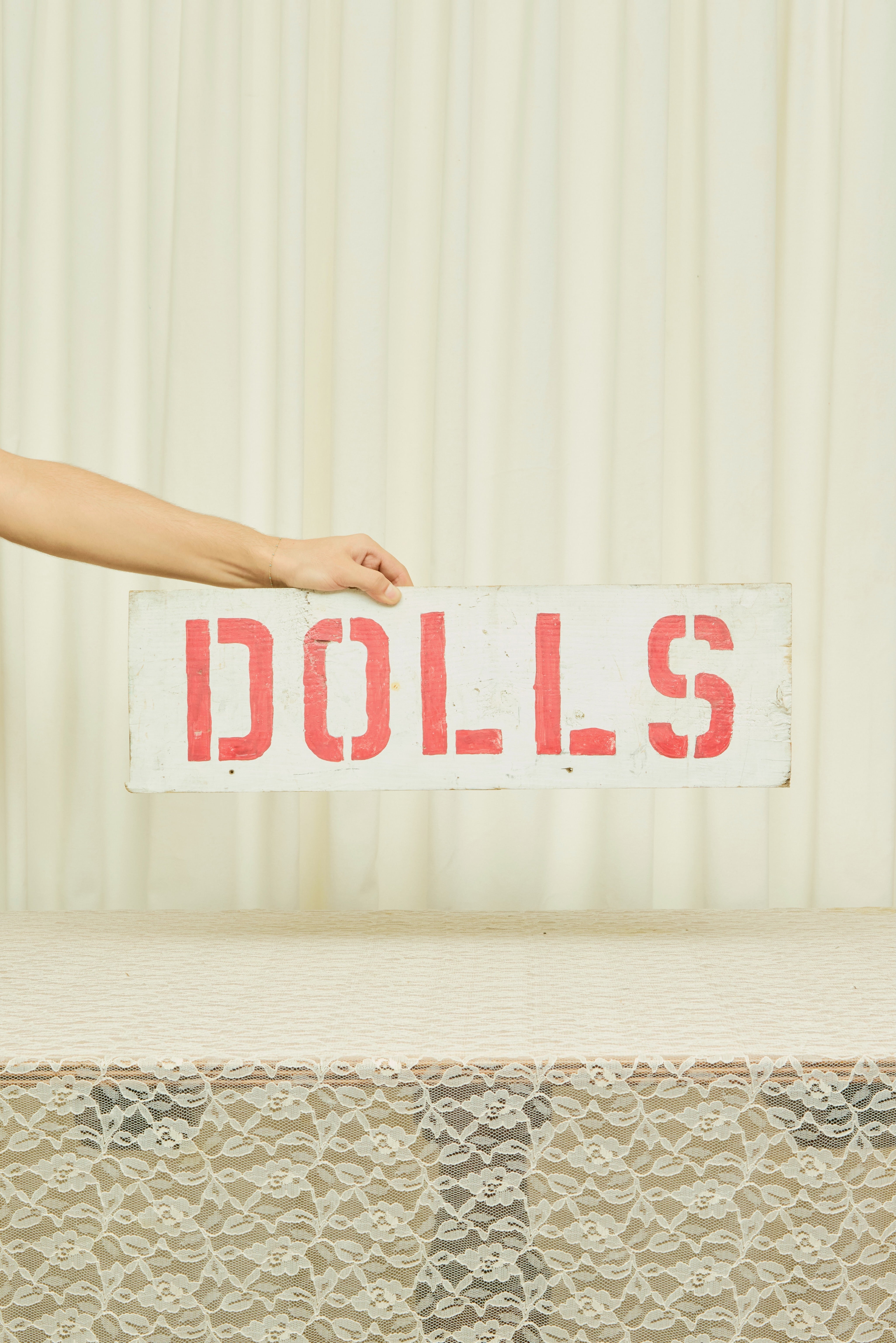 Vintage "Dolls" Wood Sign