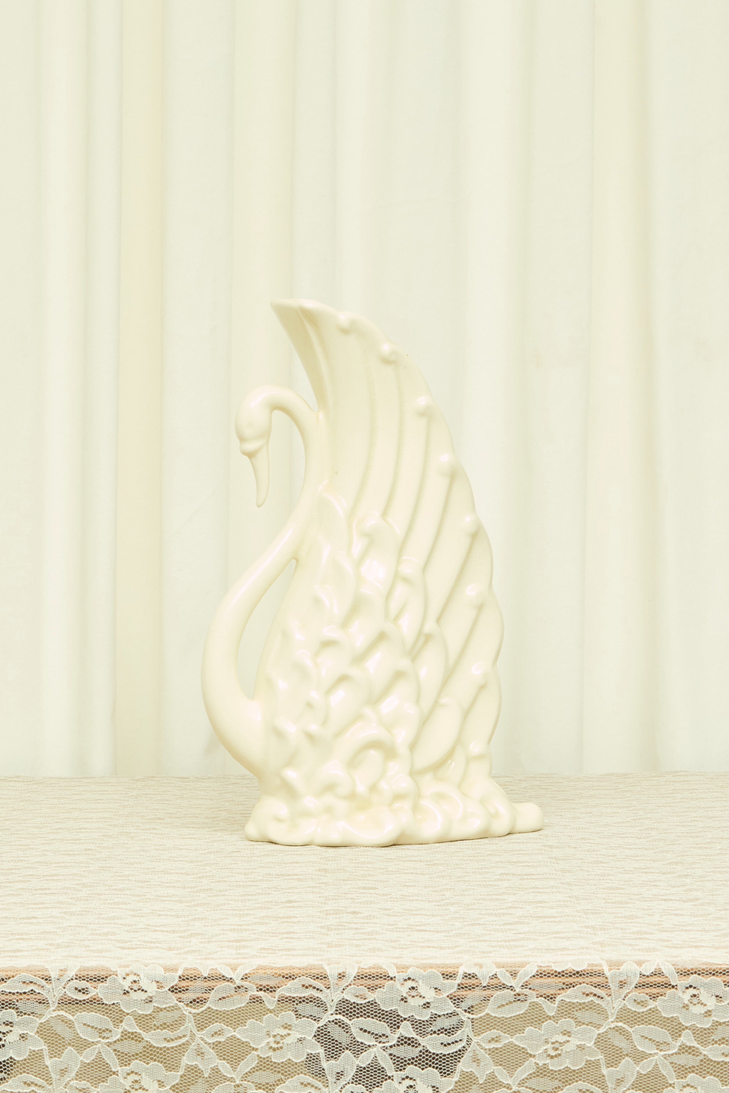 Vintage Dramatic Swan Vase