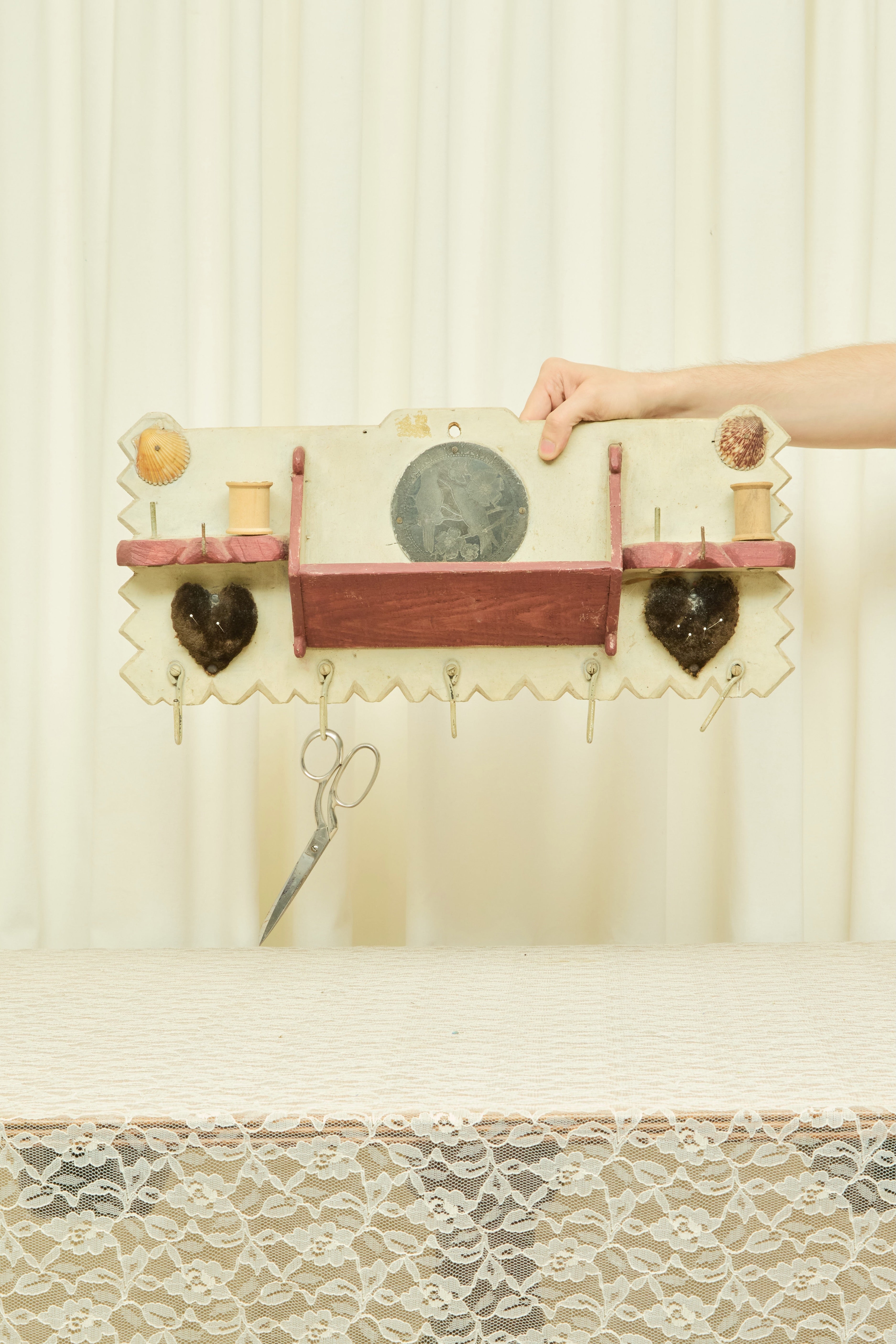 Vintage Folk Art Sewing/Hall Storage