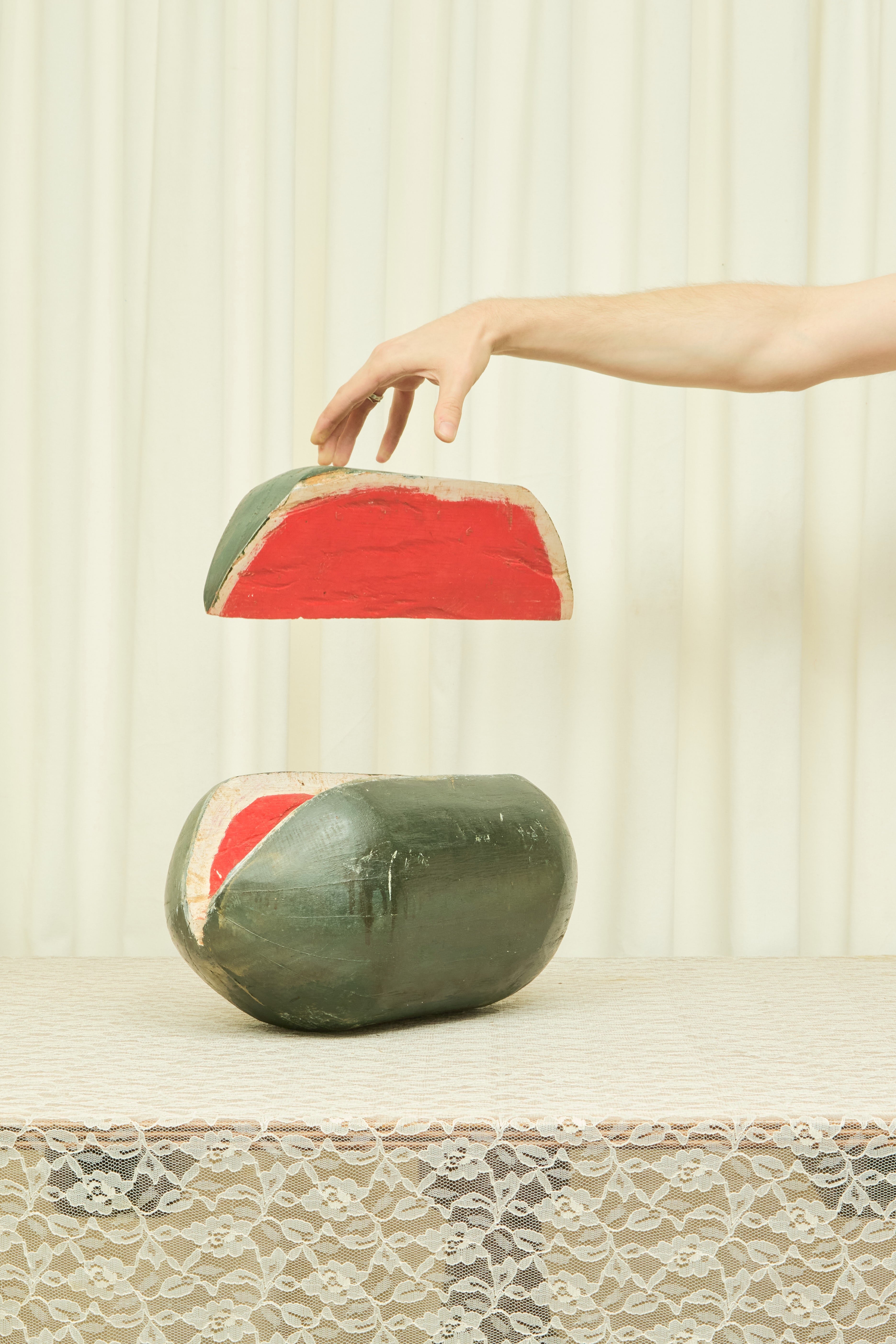 Vintage Folk Art Wooden Watermelon
