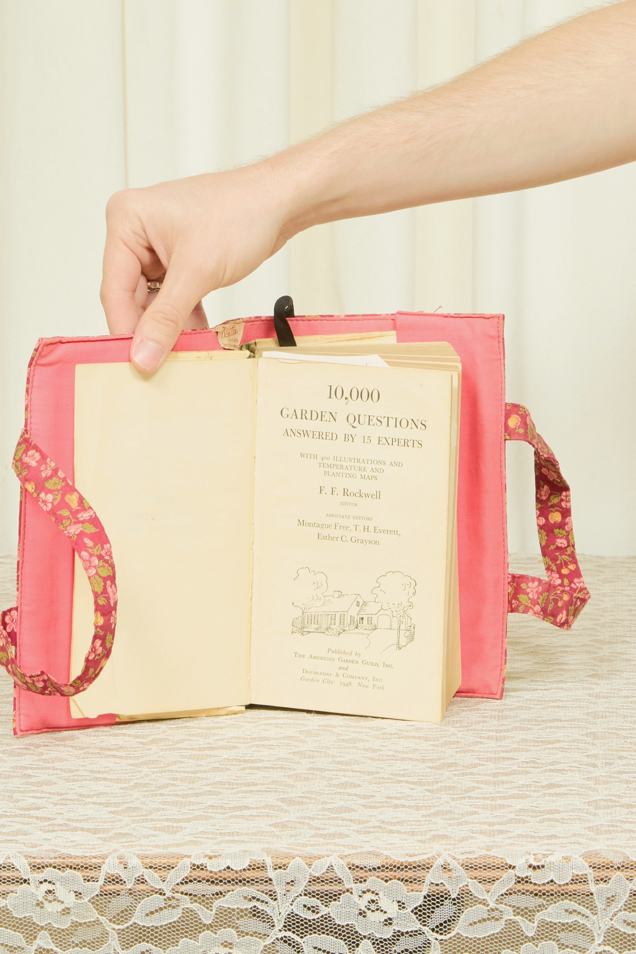 Vintage Gardening Book w/ Fabric Cover