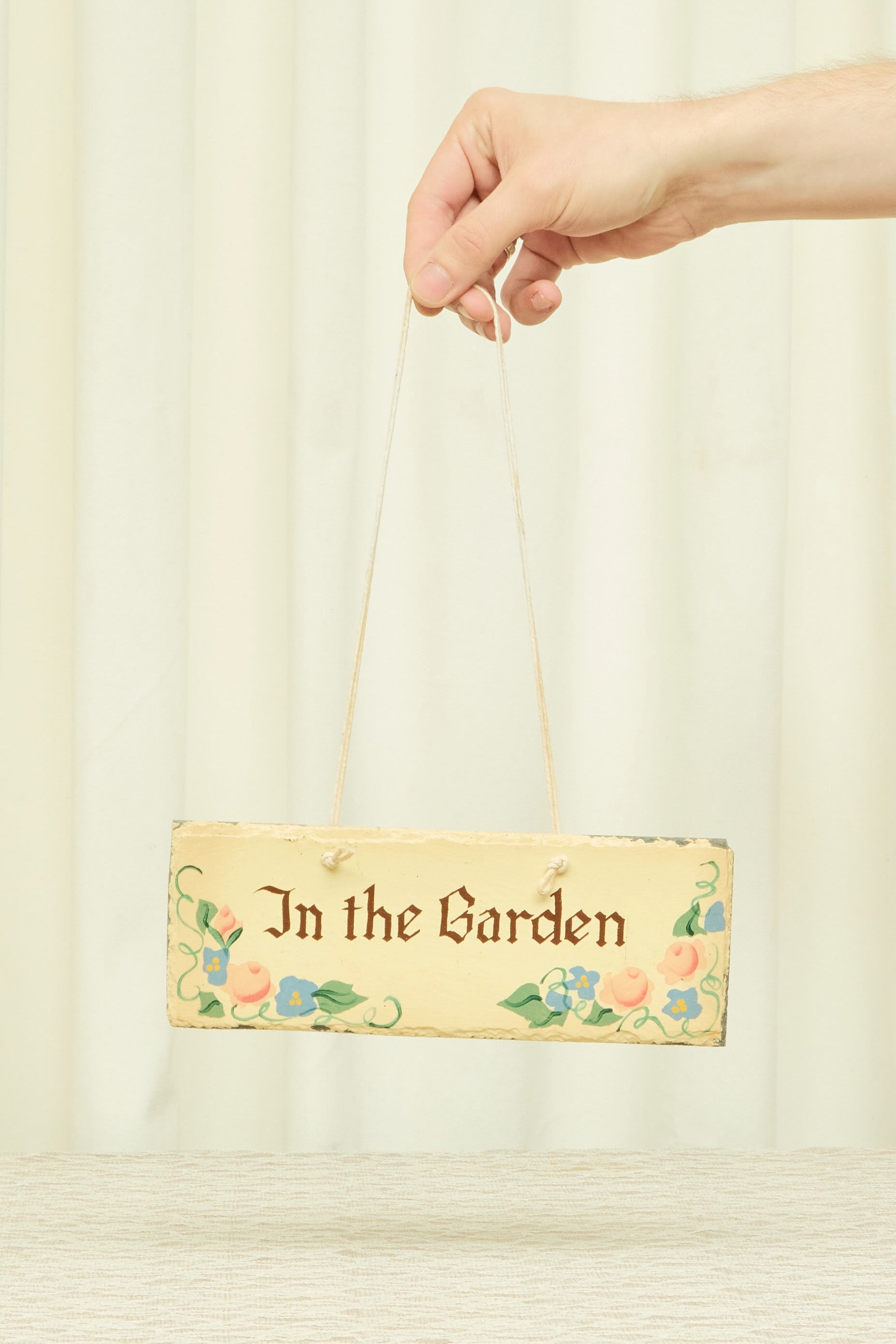 Vintage "In the Garden" Painted Sign