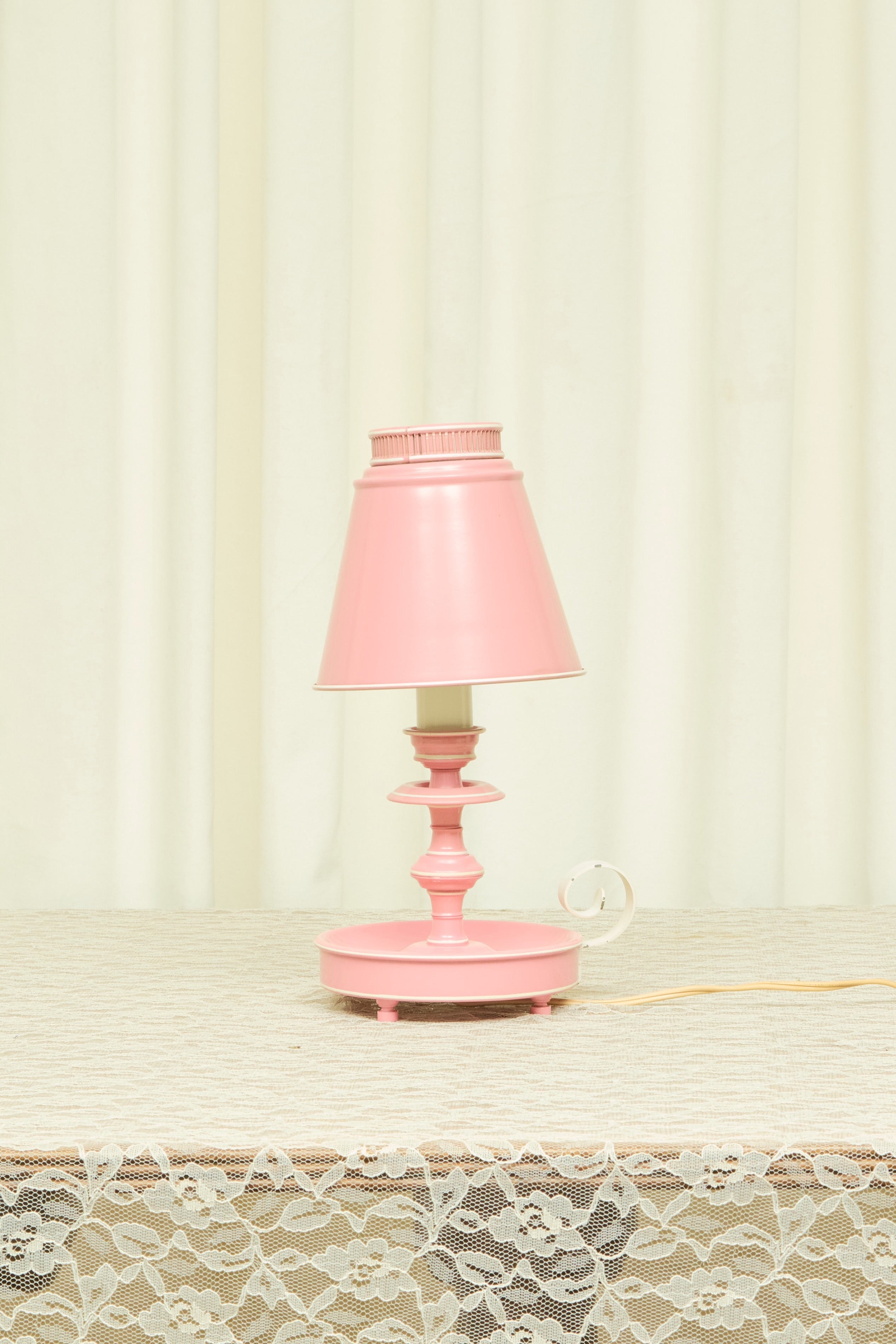 Vintage Metal Candlestick Lamp