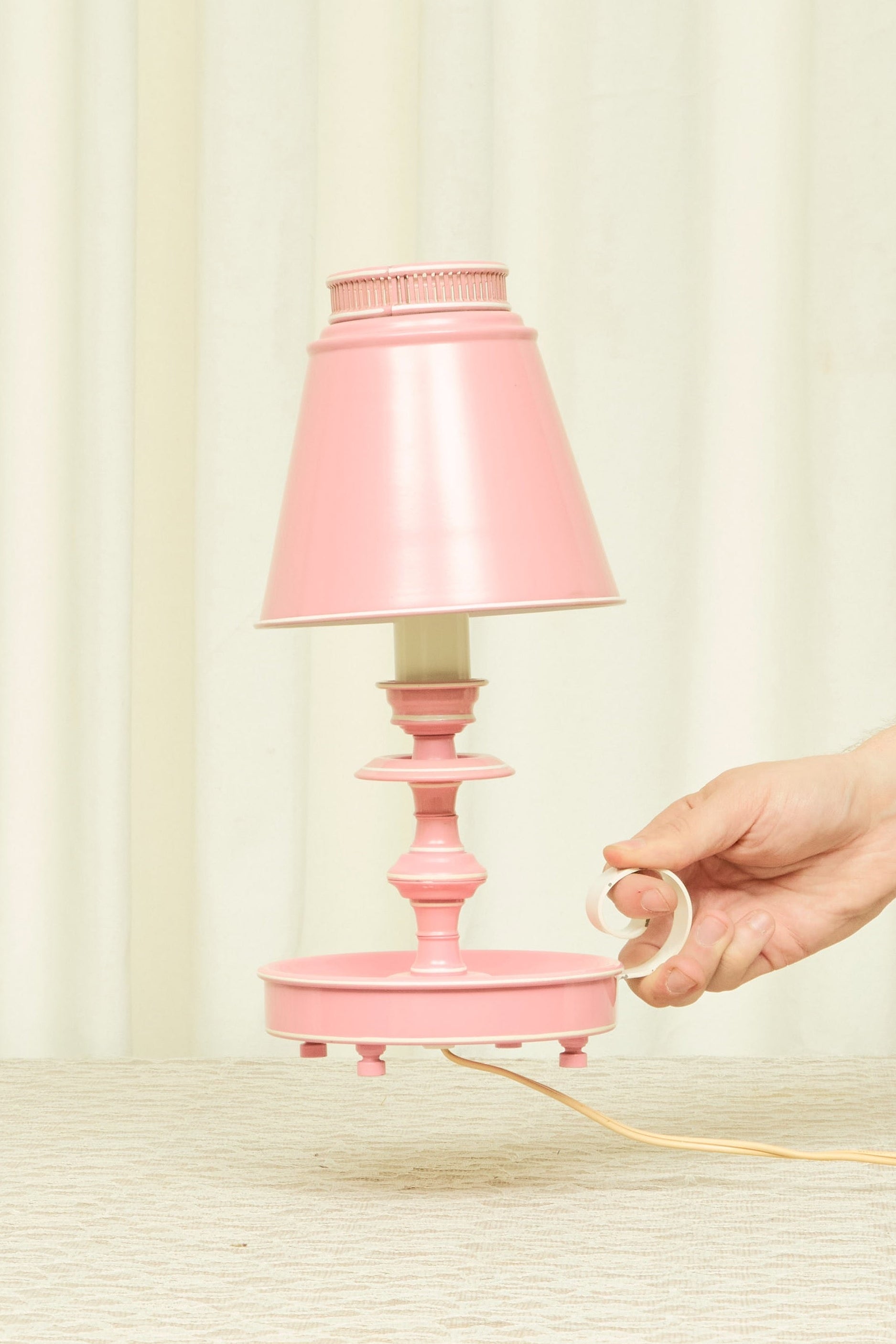 Vintage Metal Candlestick Lamp