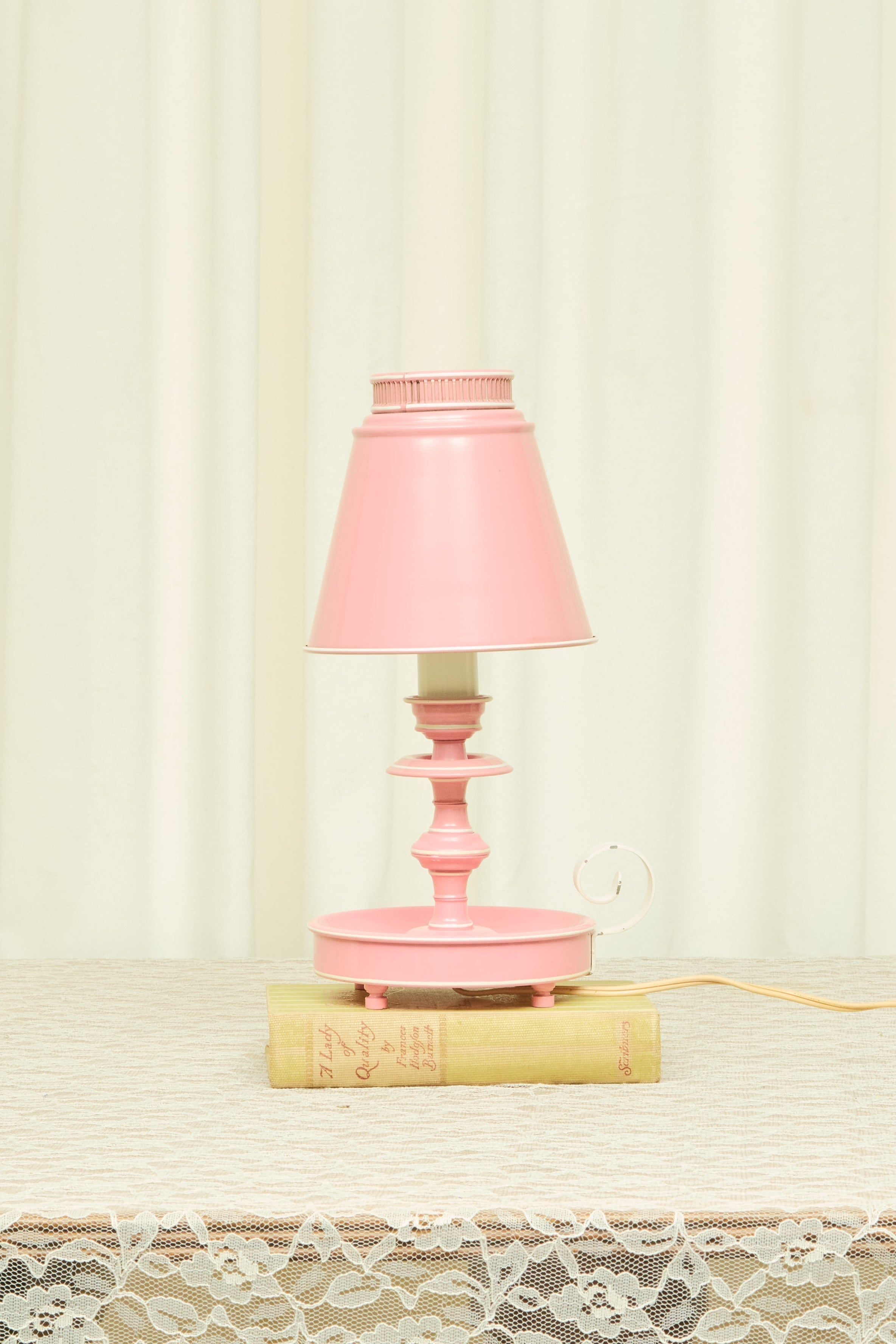 Vintage Metal Candlestick Lamp