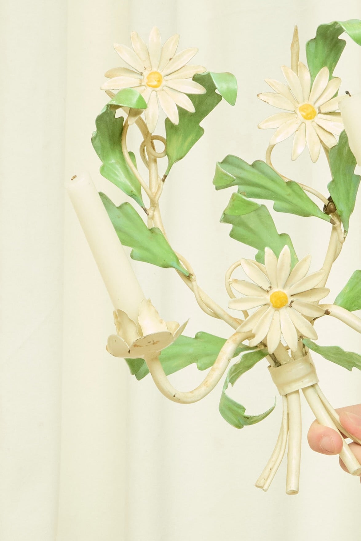 Vintage Metal Daisy Wall Sconce