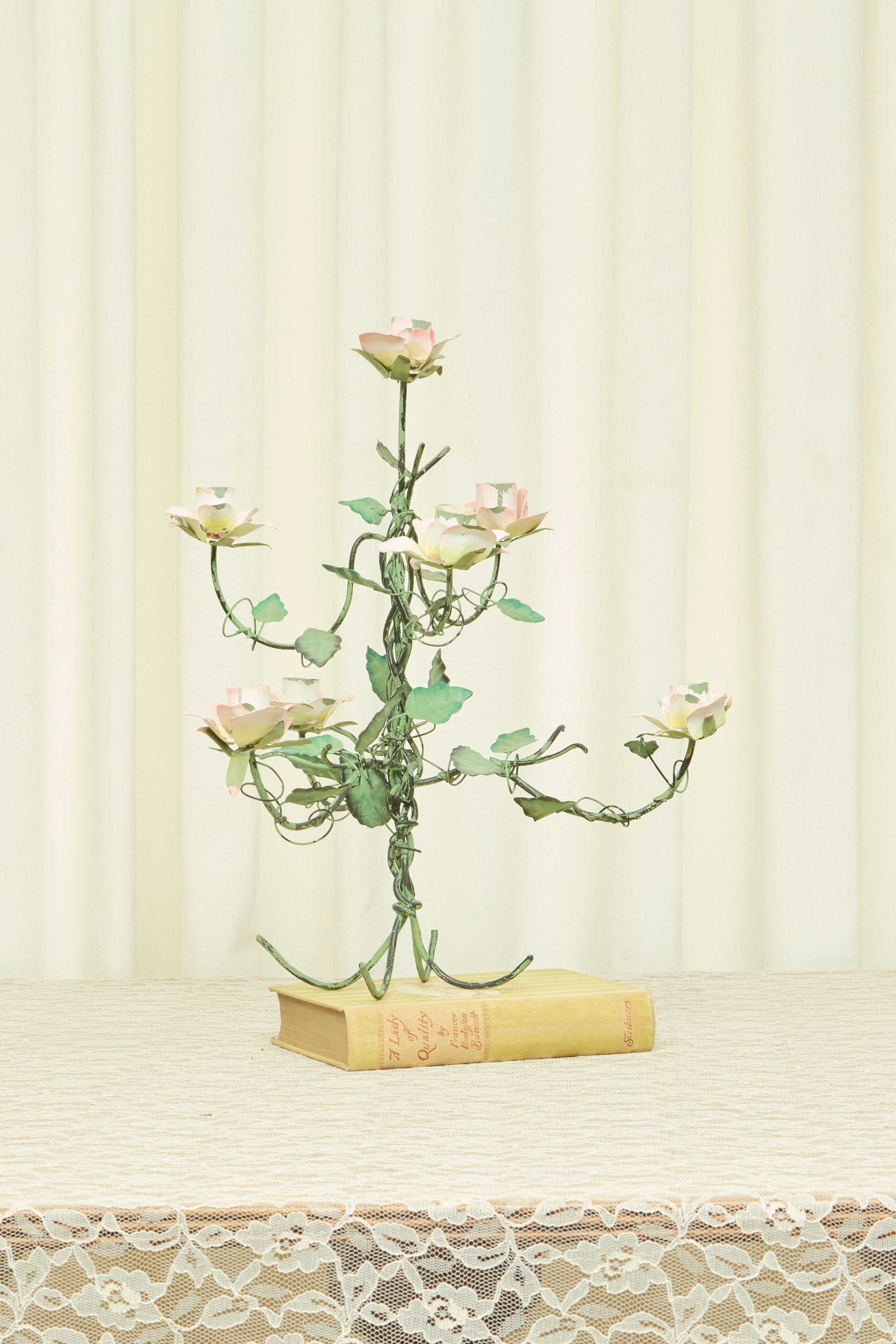 Vintage Metal Flower Candelabra