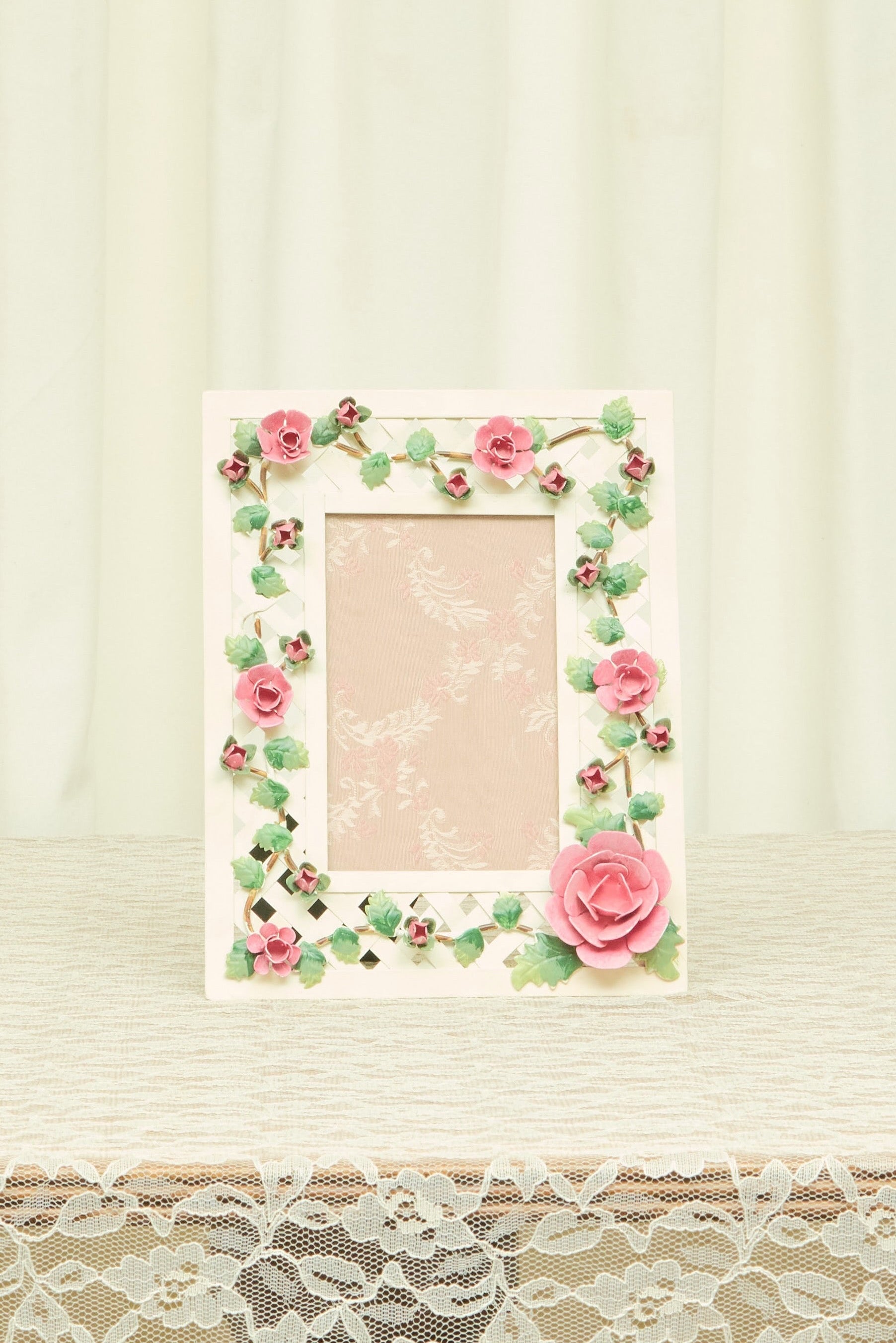 Vintage Metal Flower Picture Frame