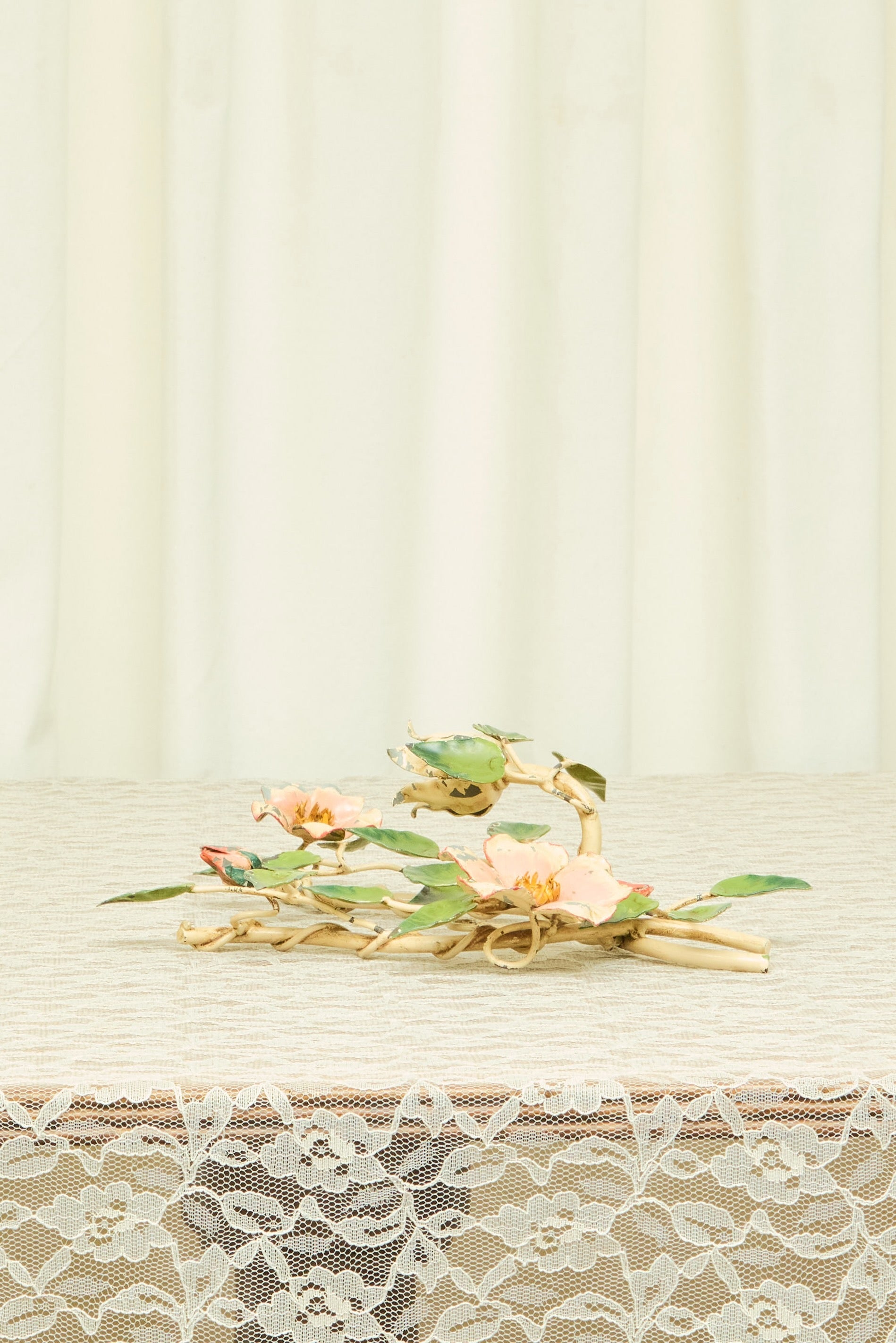 Vintage Metal Flower Wall Sconce