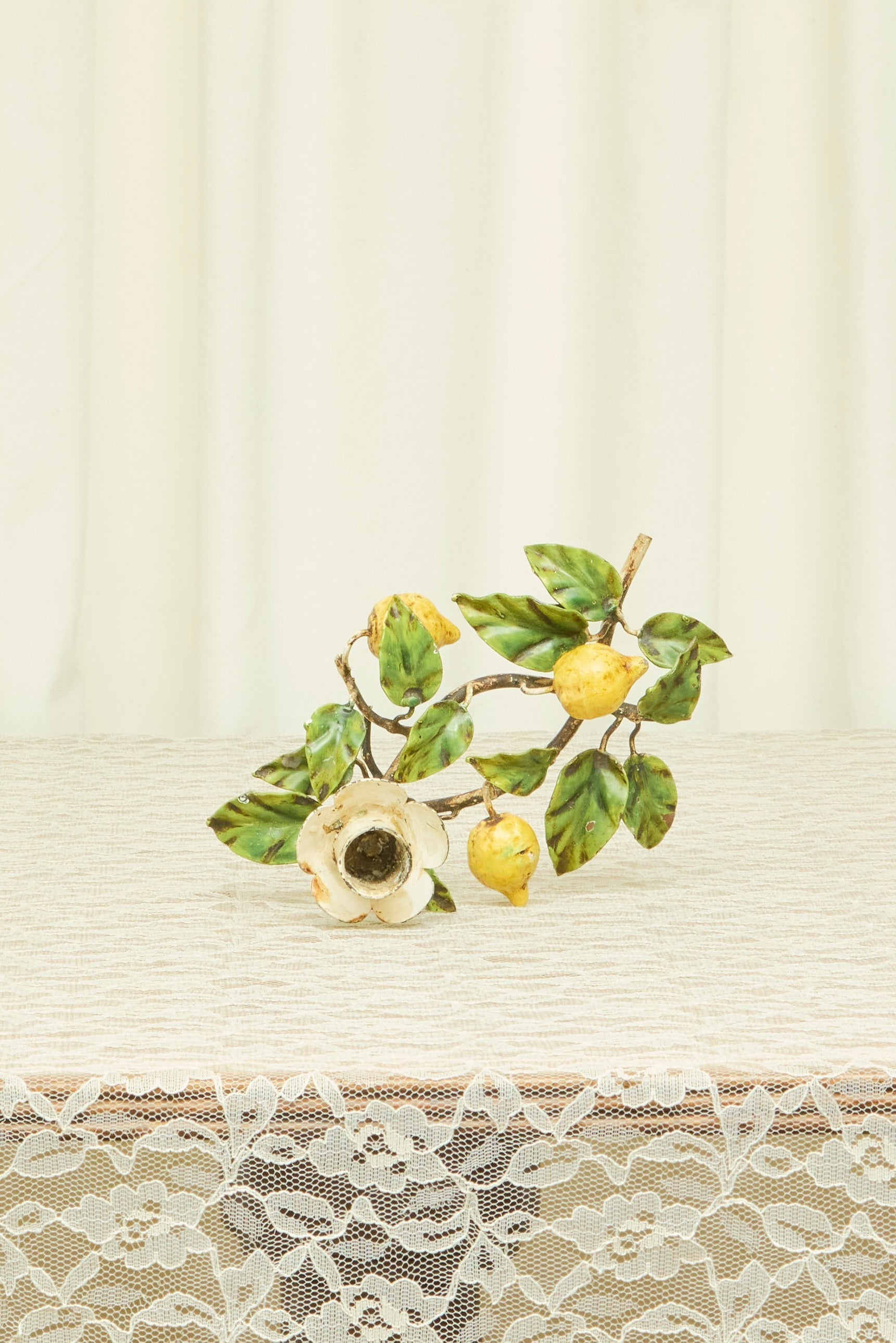 Vintage Metal Lemon Candle Holder