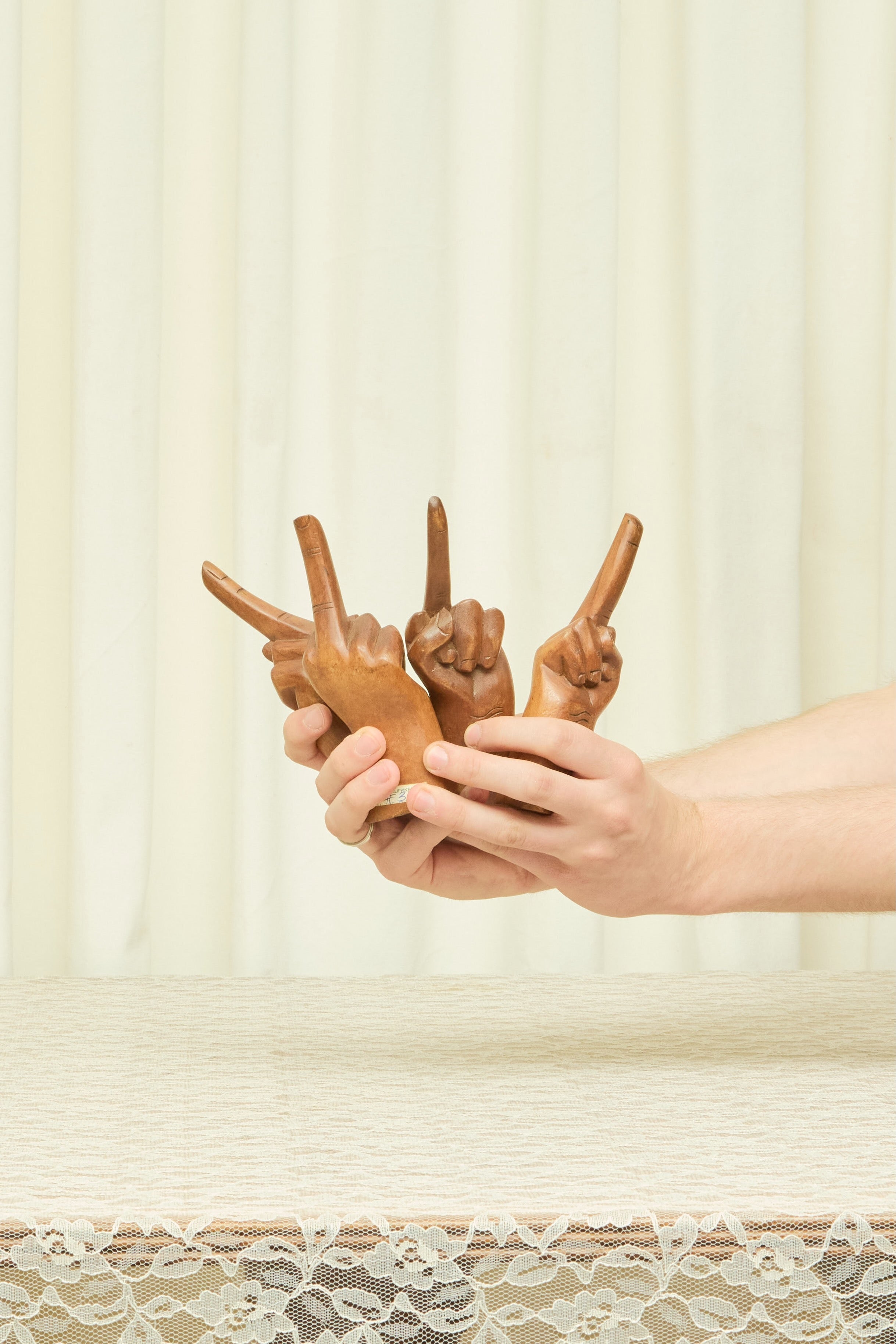 Vintage Middle Finger Sculptures Set/4
