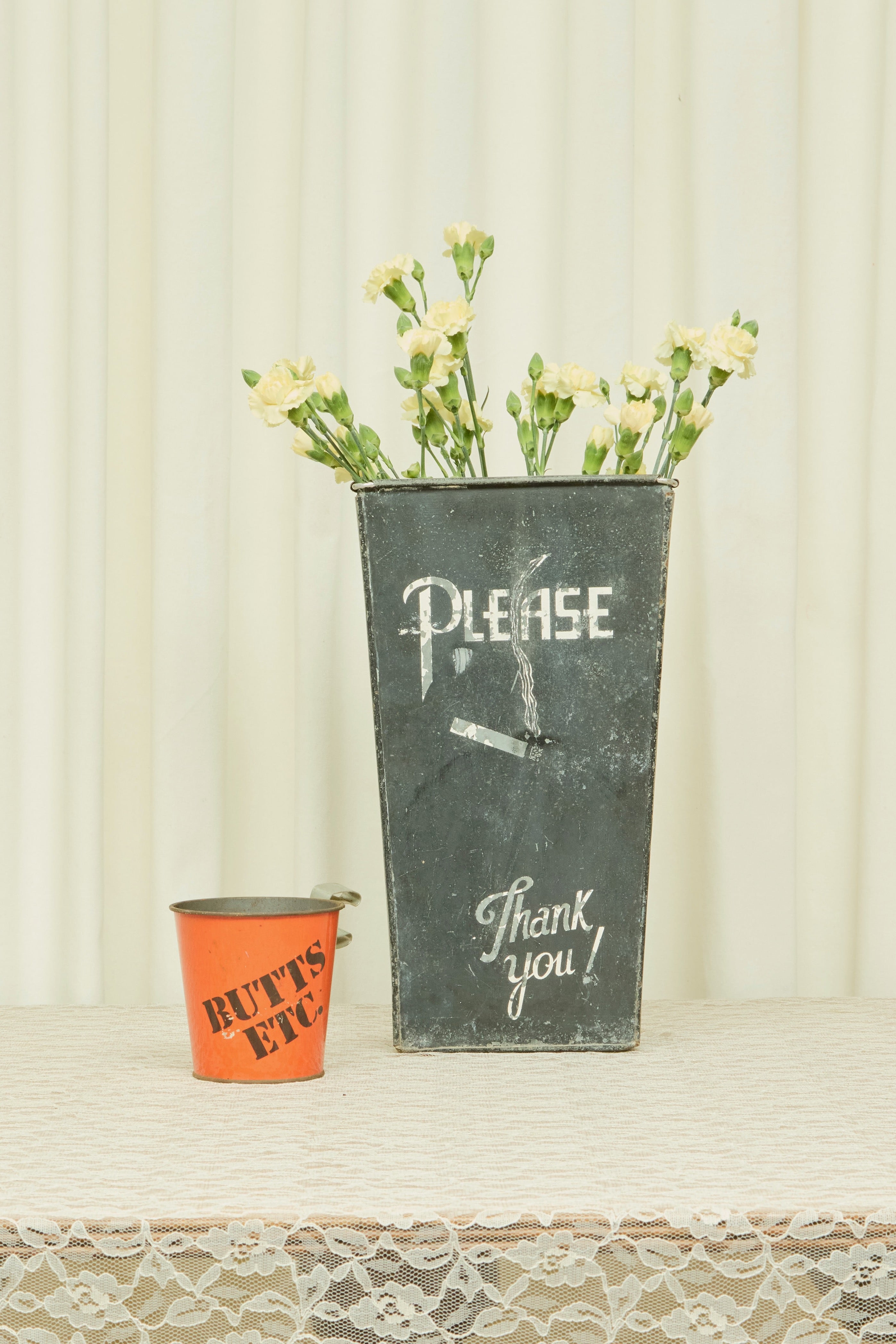 Vintage Smoking Metal Bucket