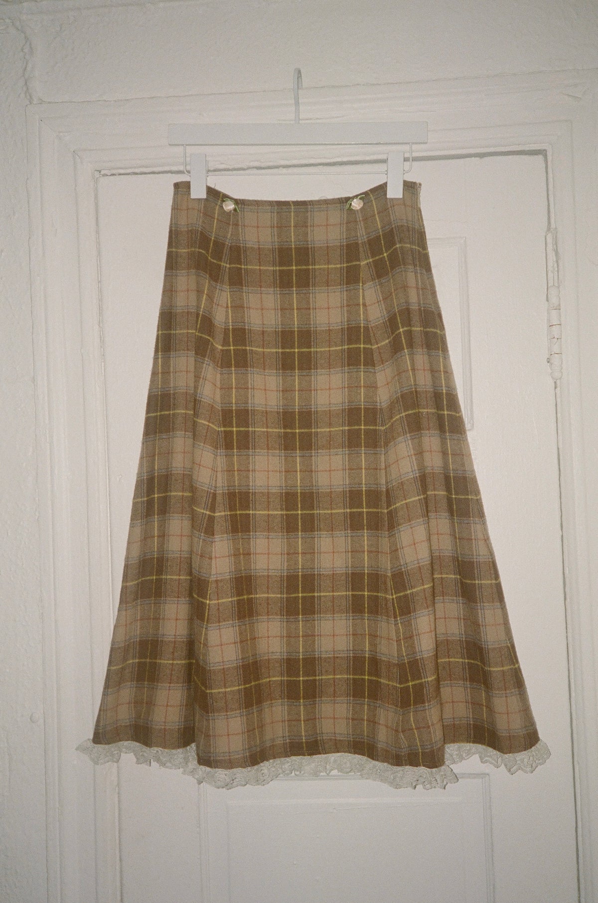 Wilma Plaid Flannel Midi Skirt