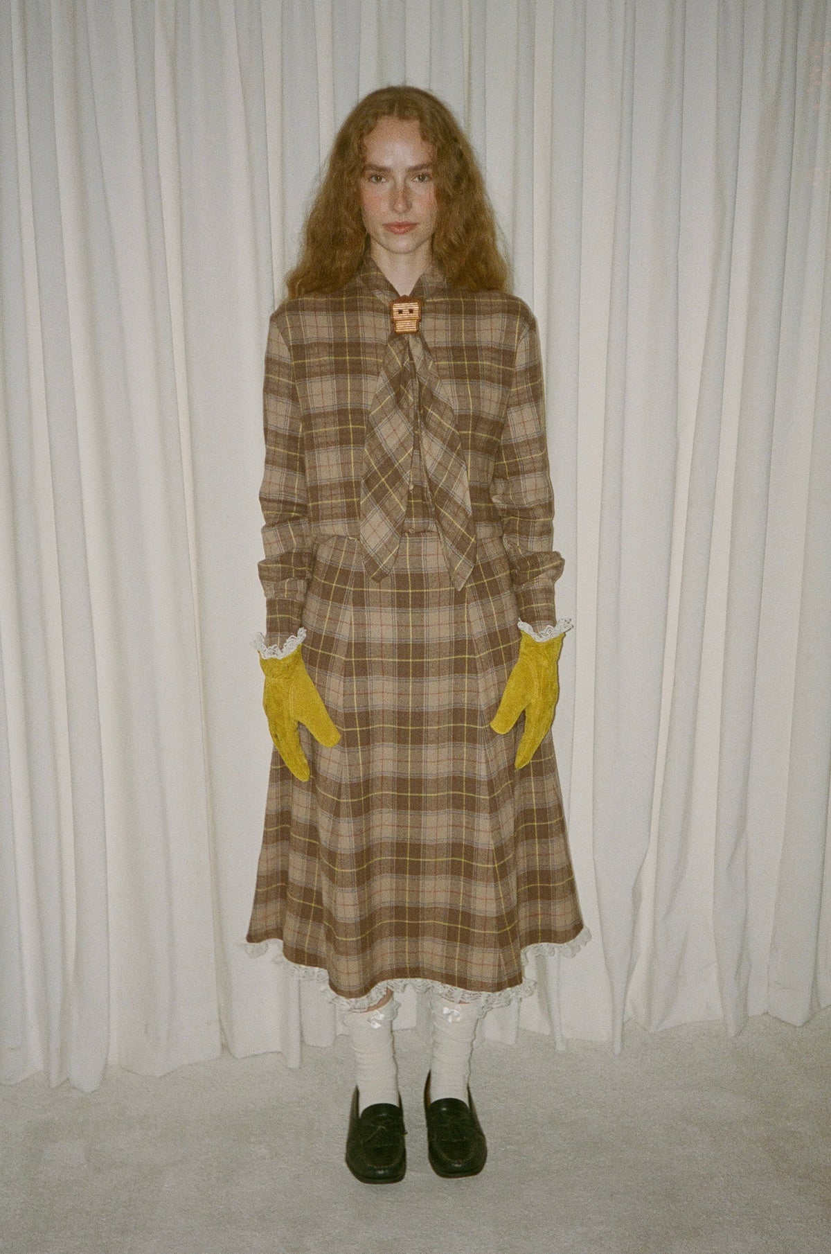 Wilma Plaid Flannel Midi Skirt