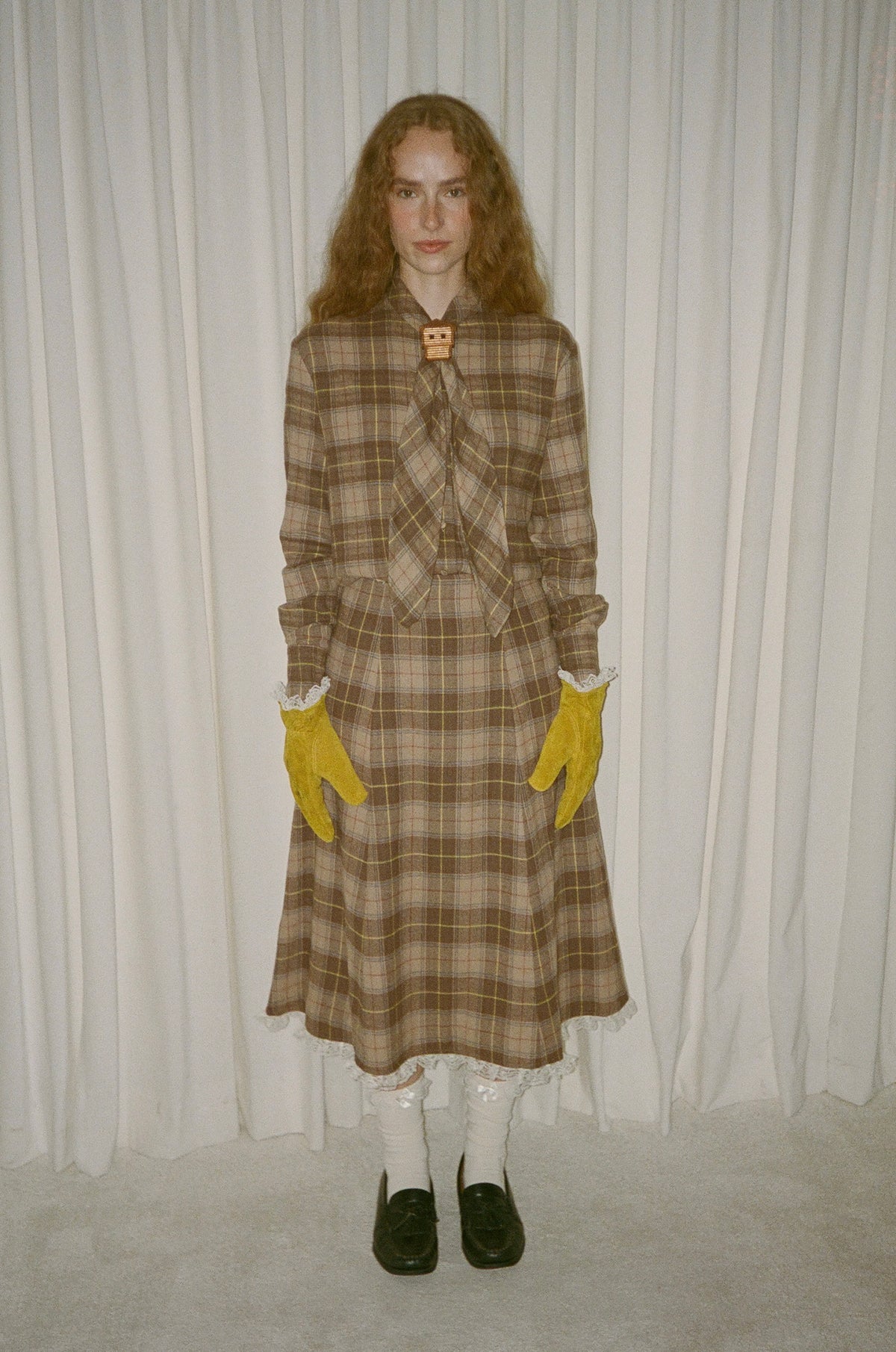 Wilma Plaid Flannel Midi Skirt