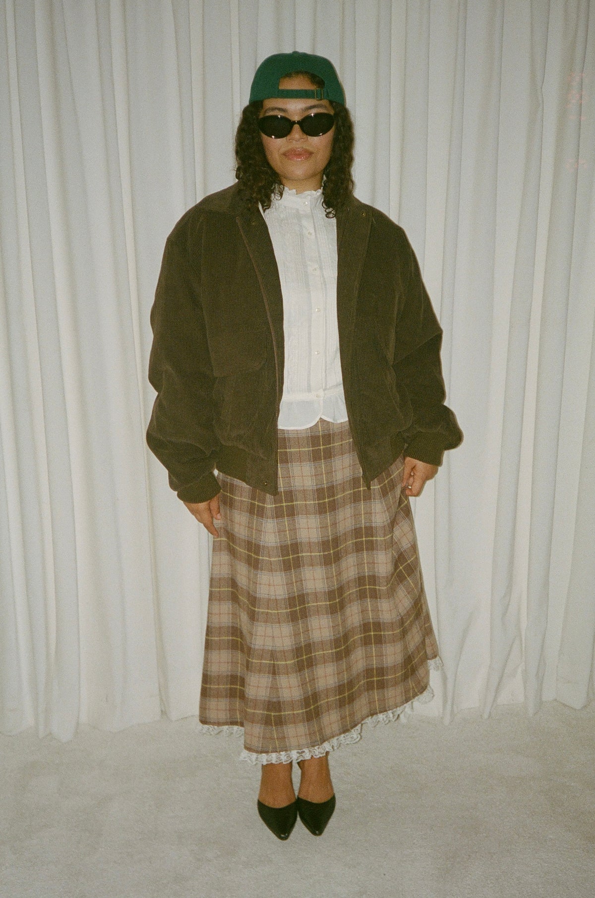 Wilma Plaid Flannel Midi Skirt