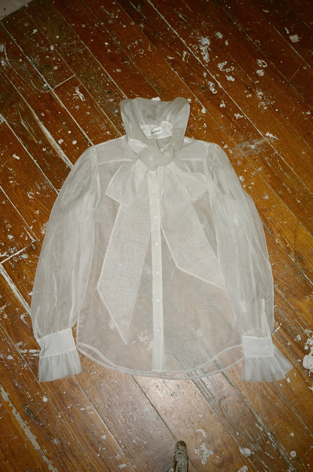 Simone Sheer Organza Pussybow Blouse