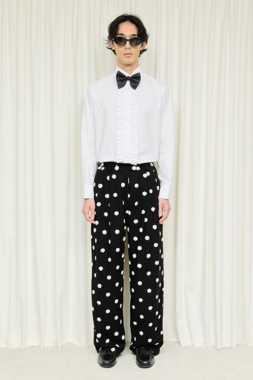 Eddie Raised Polkadot Pleated Trouser