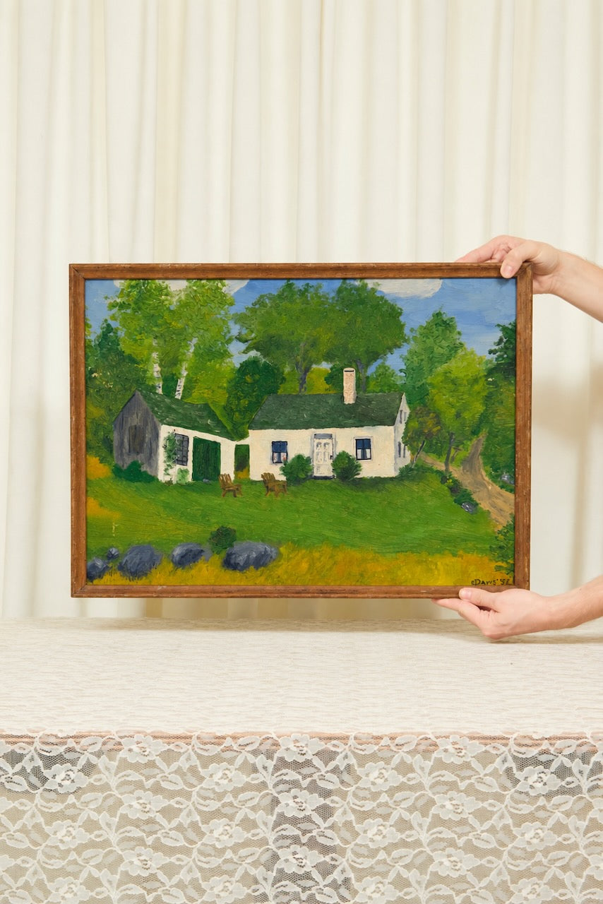 Vintage New England House Painting (1952)