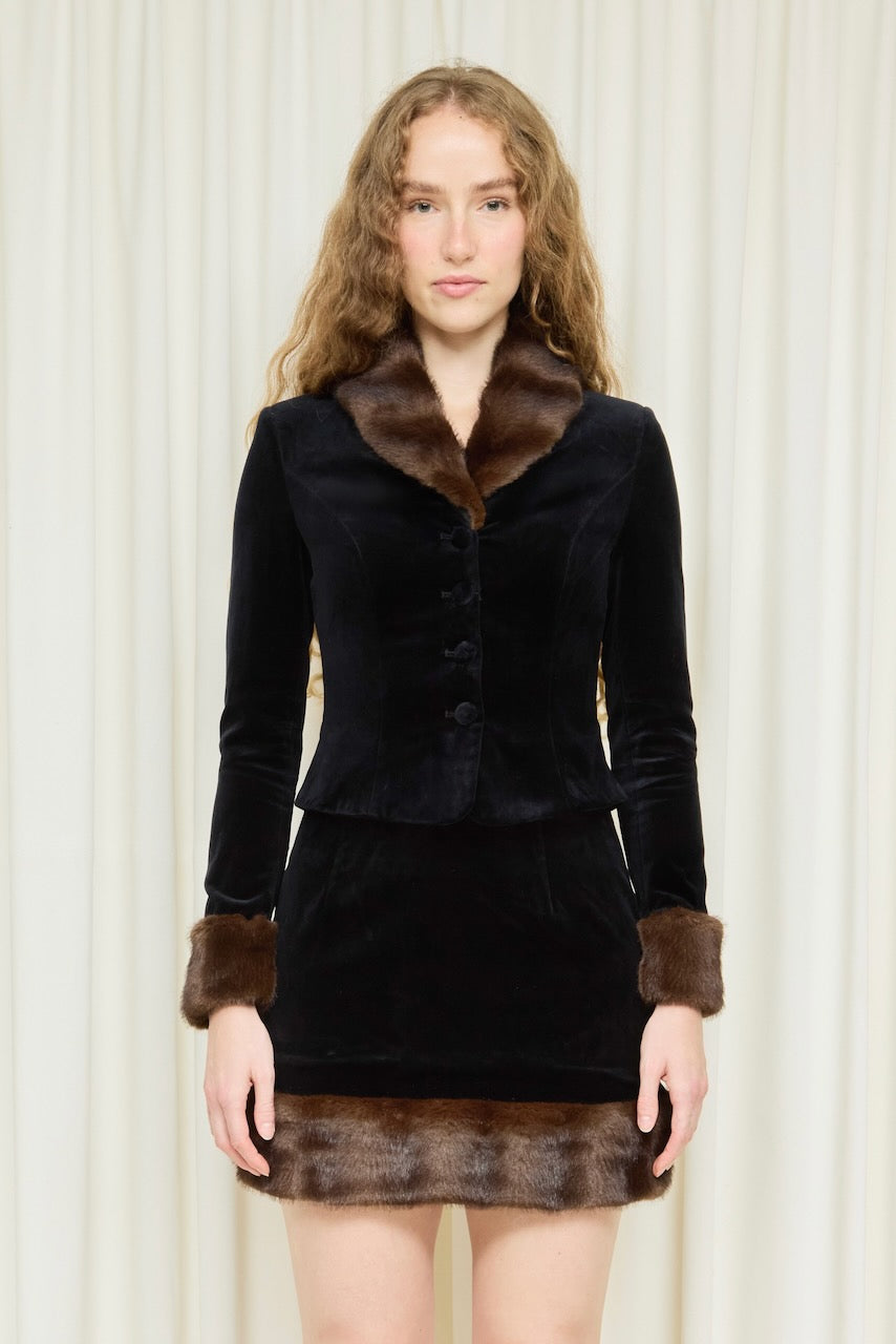 Antoinette Faux Fur Collar Jacket