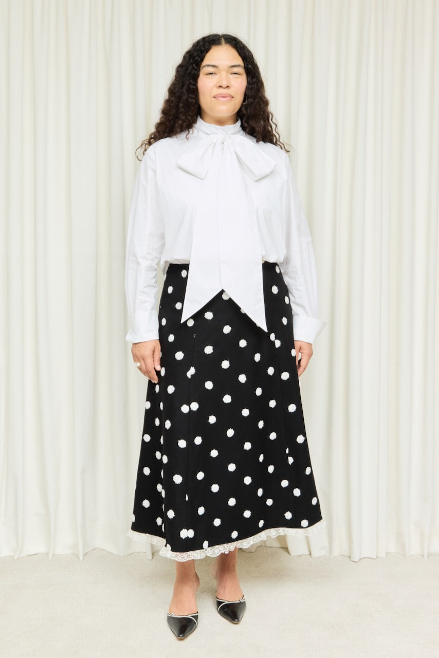 Wilma Polkadot Midi Skirt