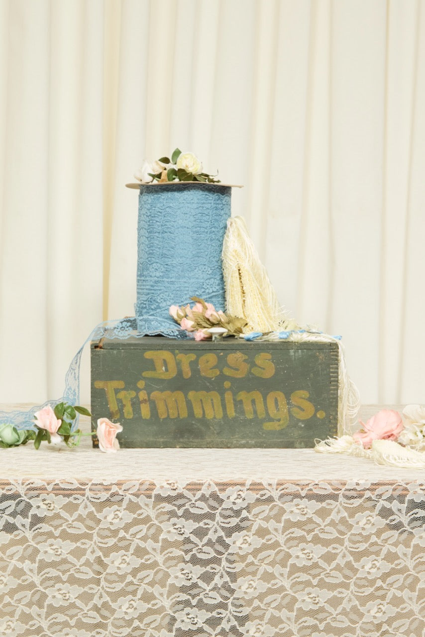 Vintage "Dress Trimmings" Wooden Box