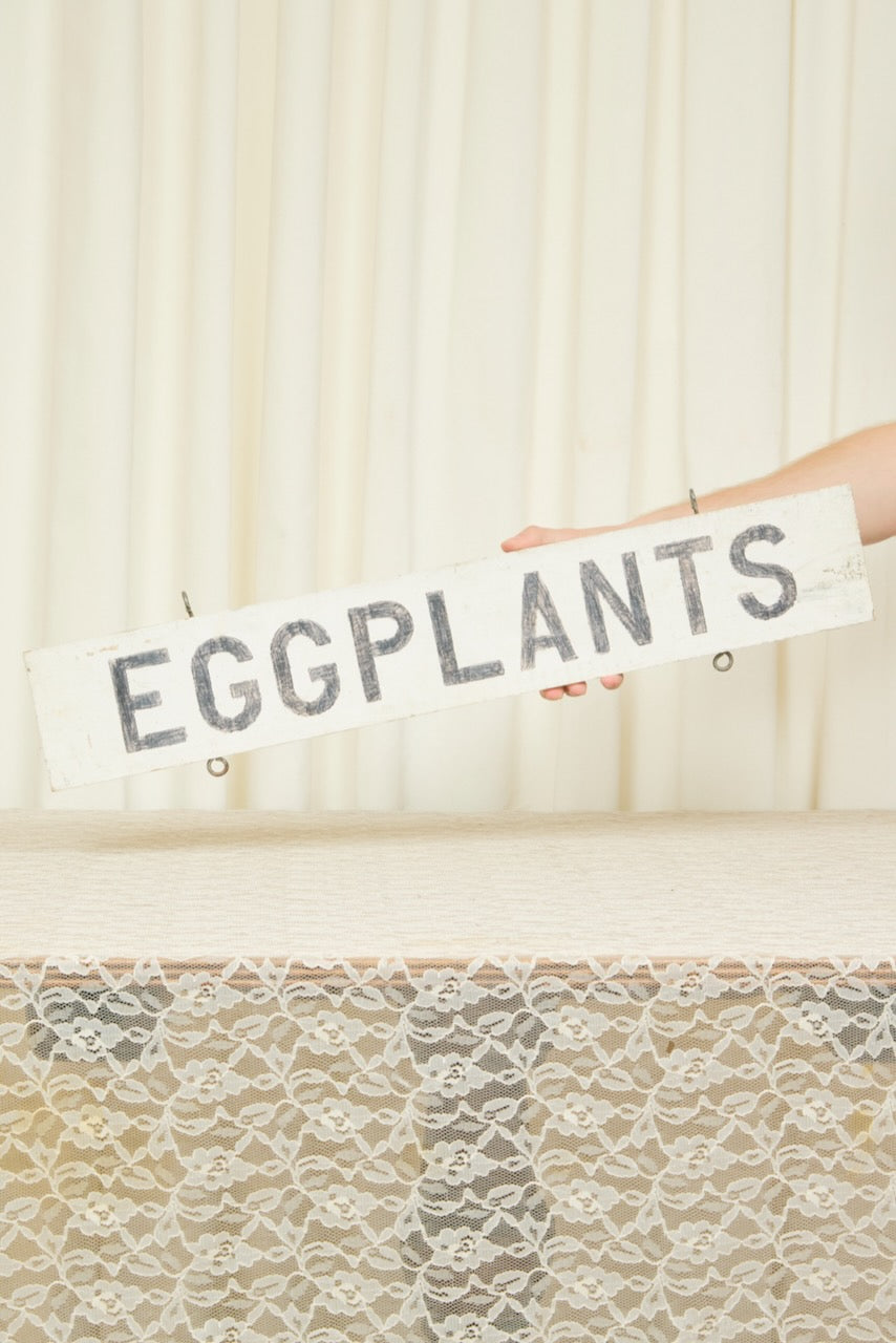 Vintage Wooden "Eggplants" Sign