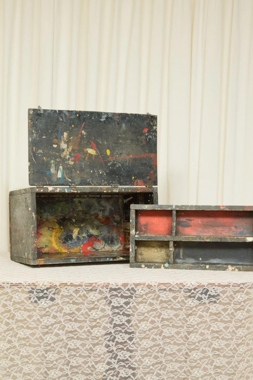 Vintage Paint Splattered Artist Box