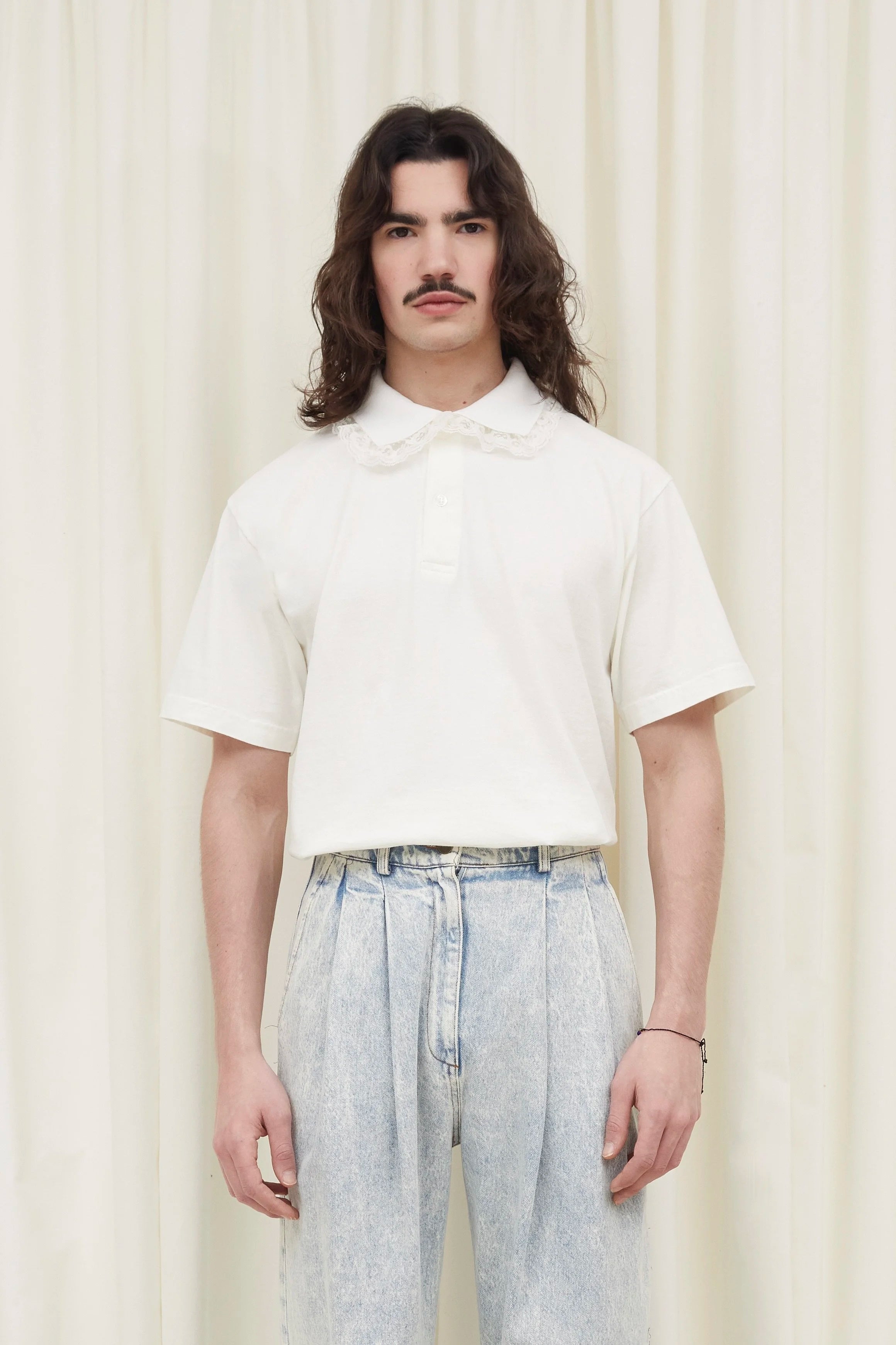Cletus Lace Trim Short Sleeve Polo