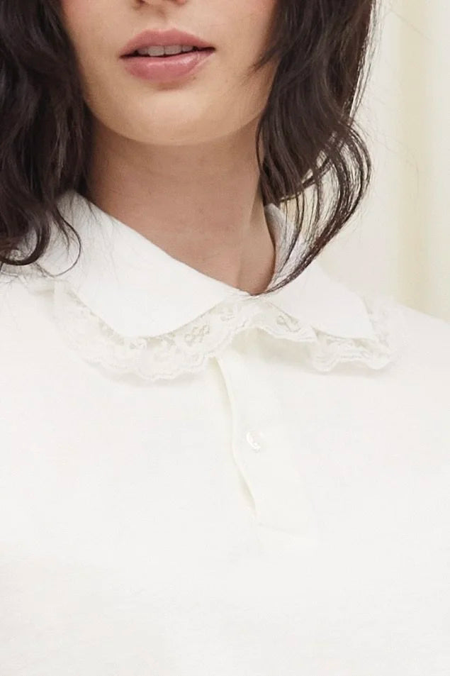 Cletus Lace Trim Short Sleeve Polo