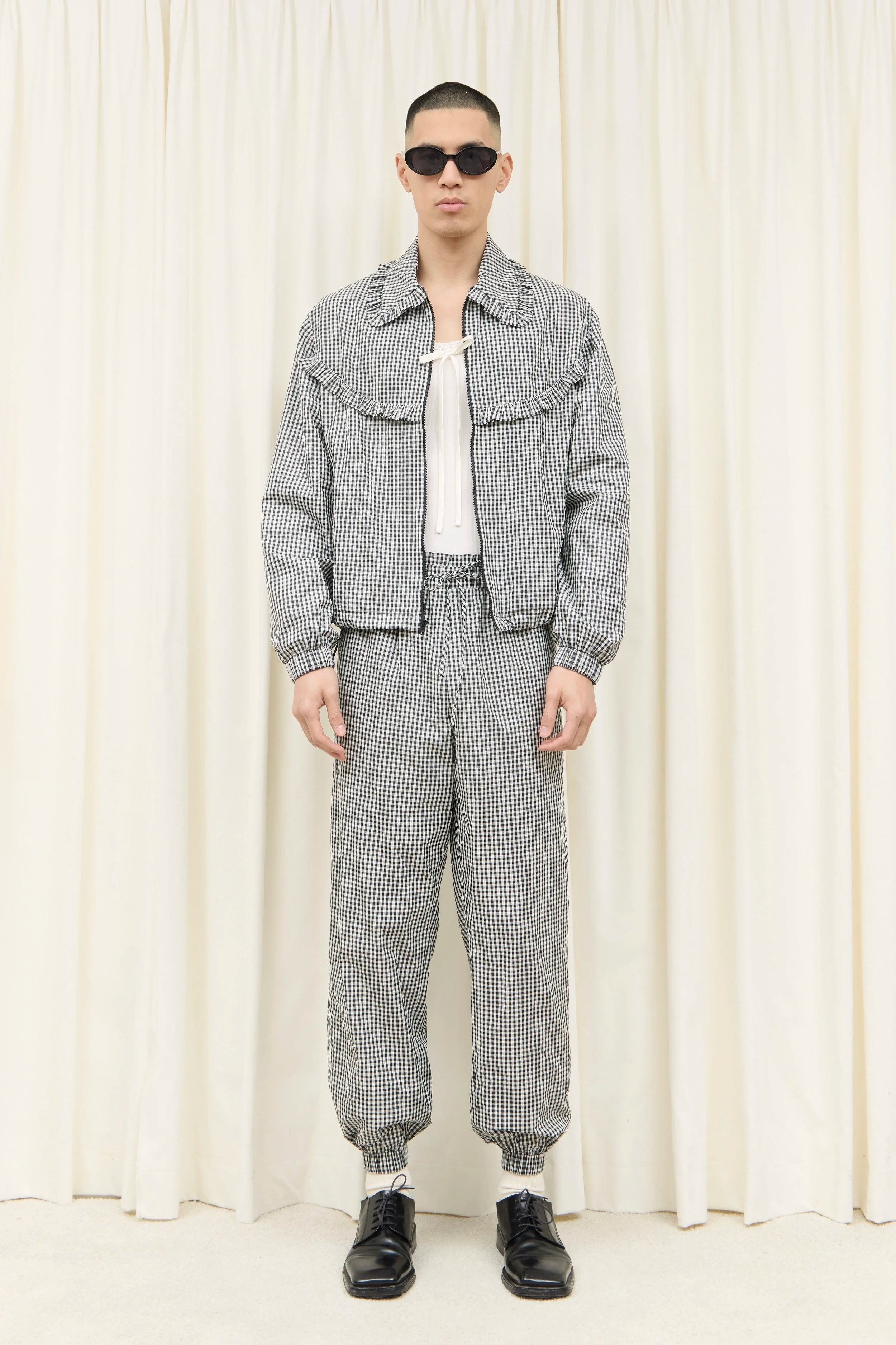 Kennedy Ruffle Gingham Track Pant