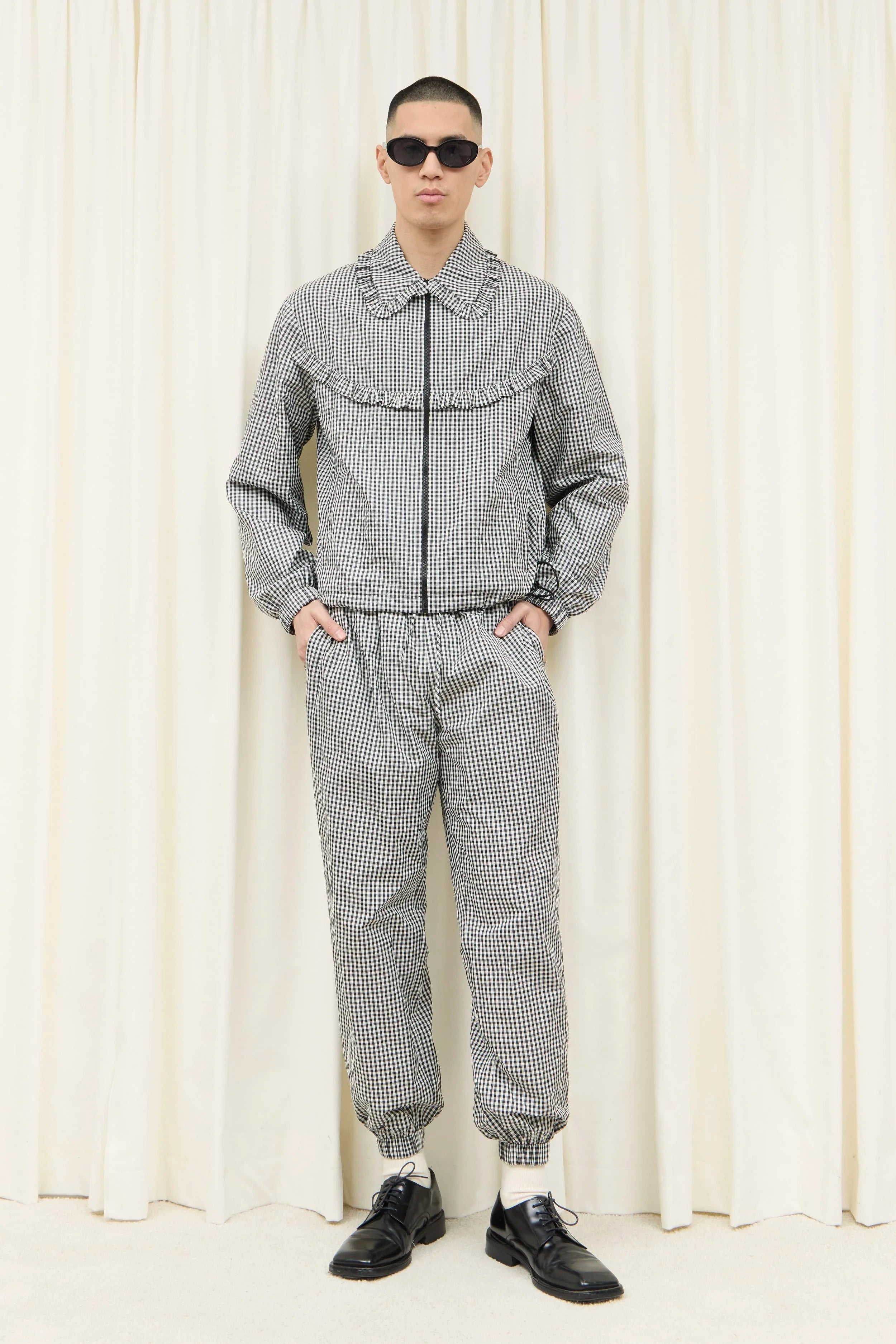 Kennedy Ruffle Gingham Track Pant