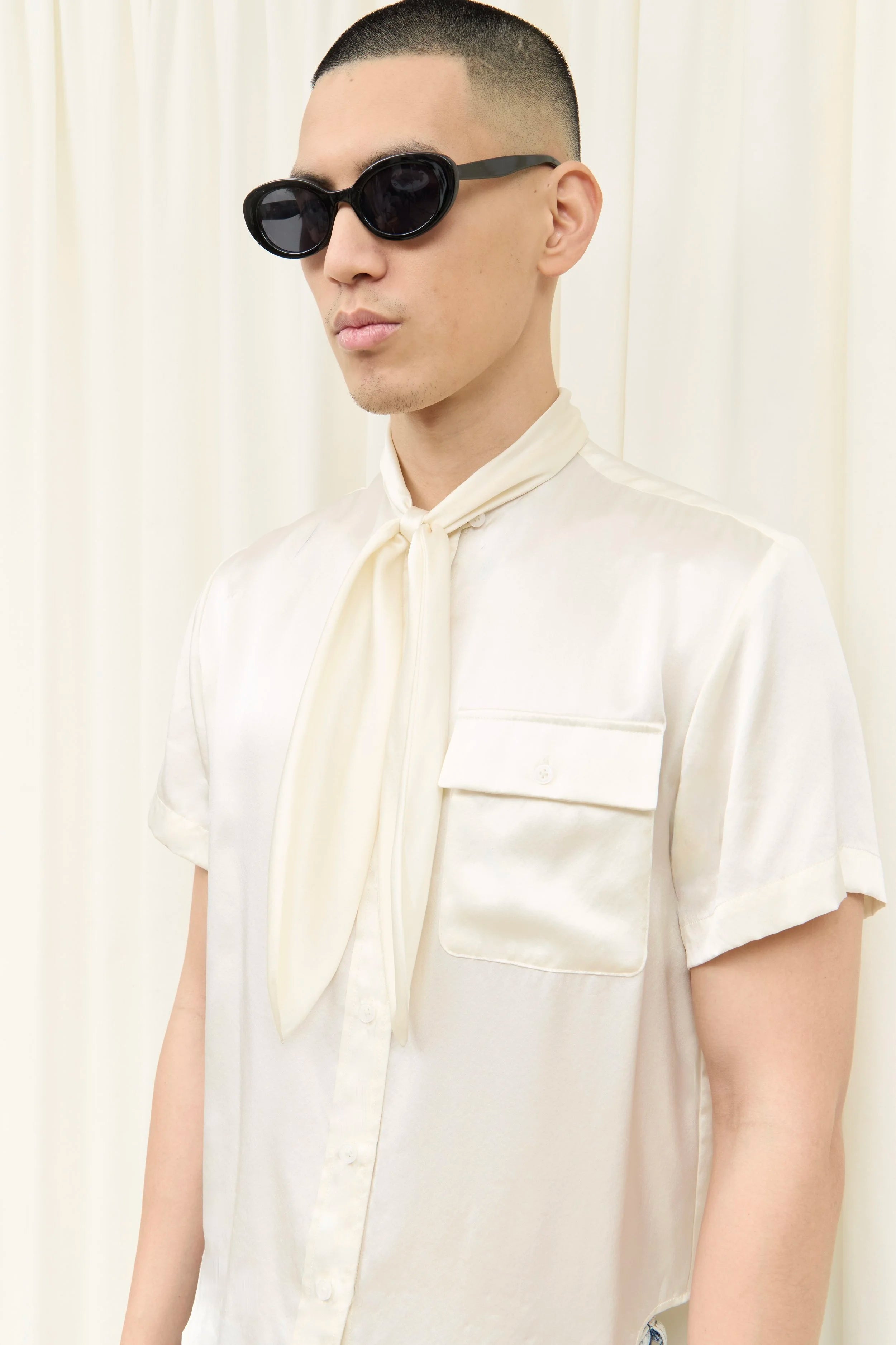 Luther Silk Charmeuse Sailor Shirt
