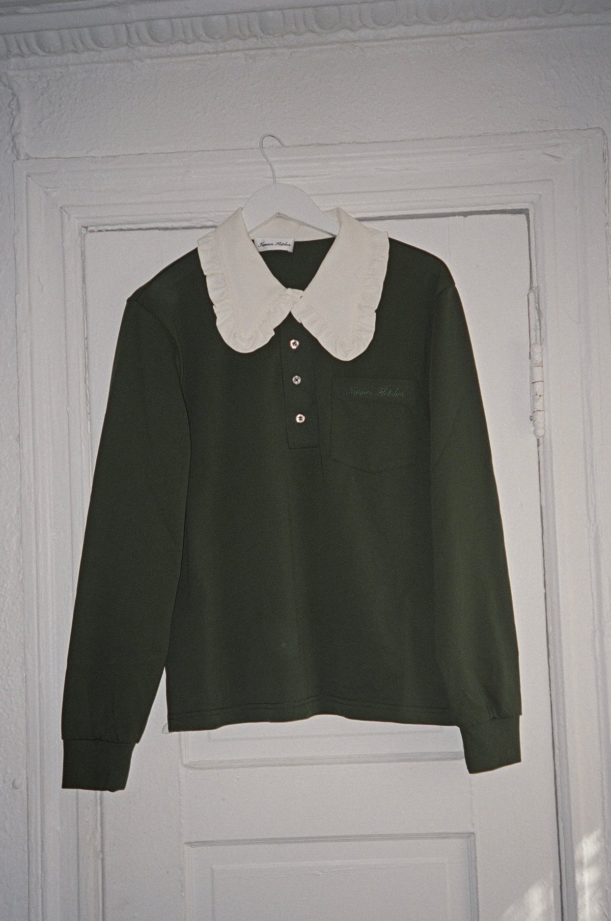 Frank Ruffle Collar Long Sleeve Polo