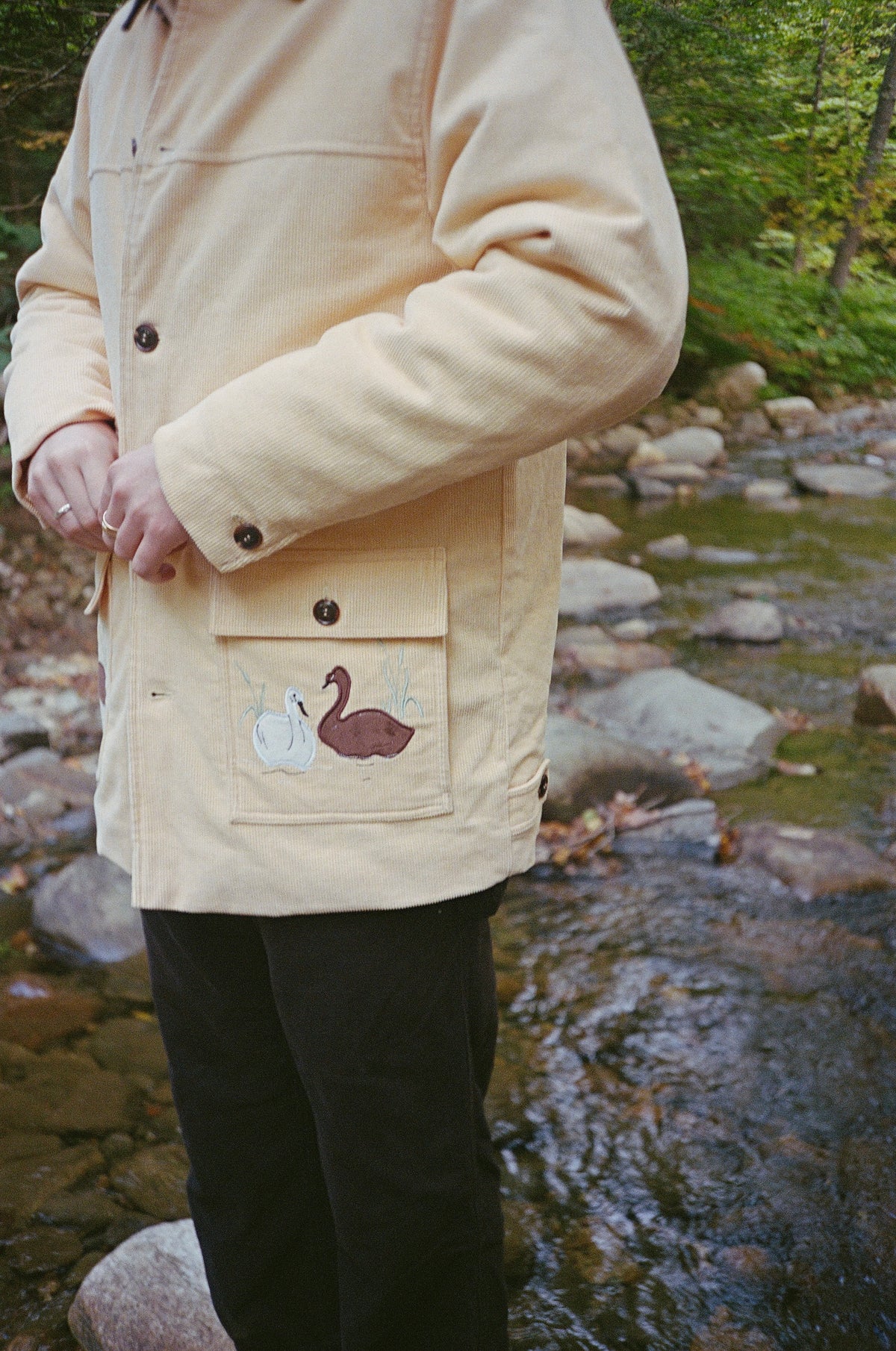 Porter Swan Embroidered Barn Jacket