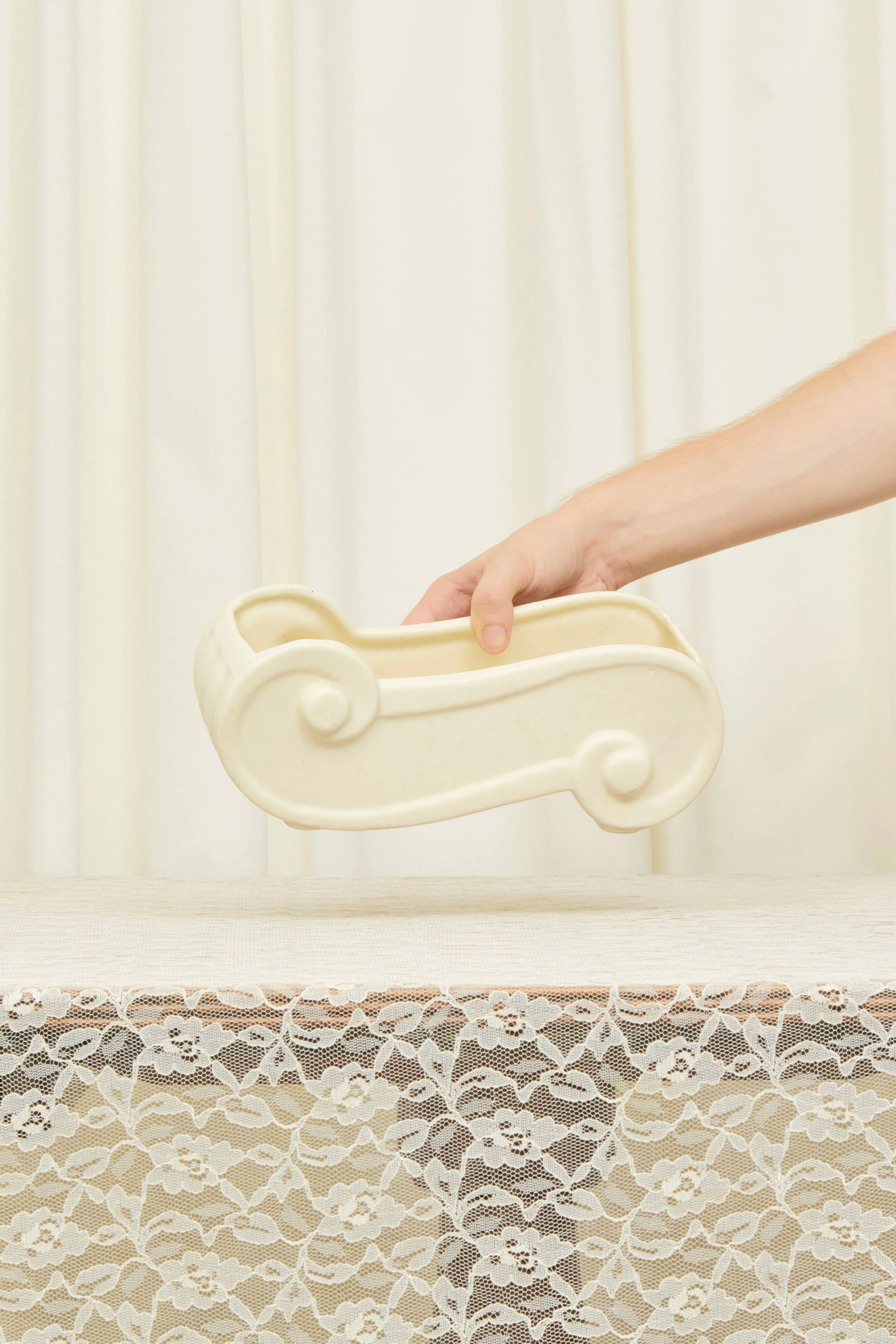 Vintage Neoclassical Scroll Planter