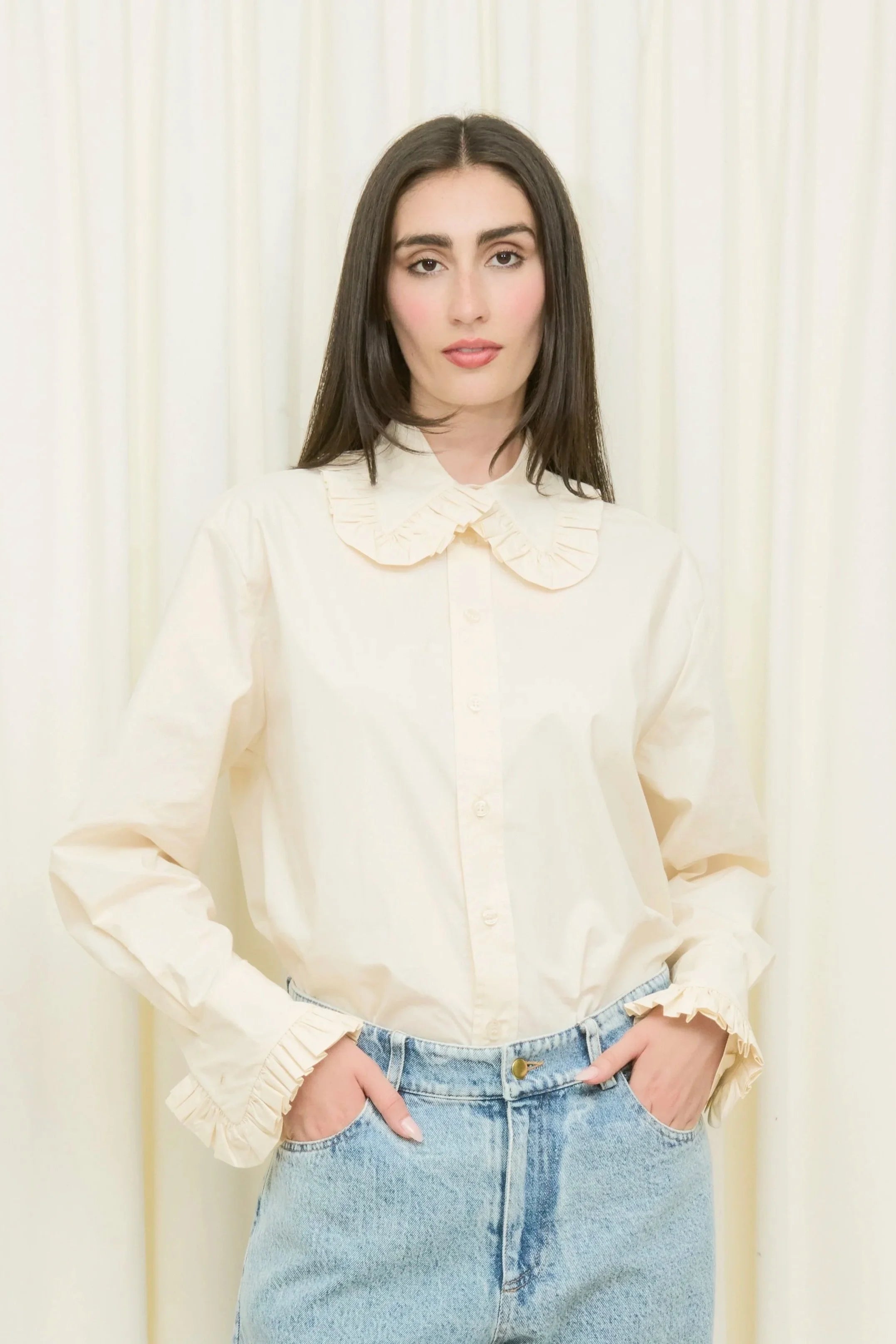 Pippa Ruffle Button Down Shirt