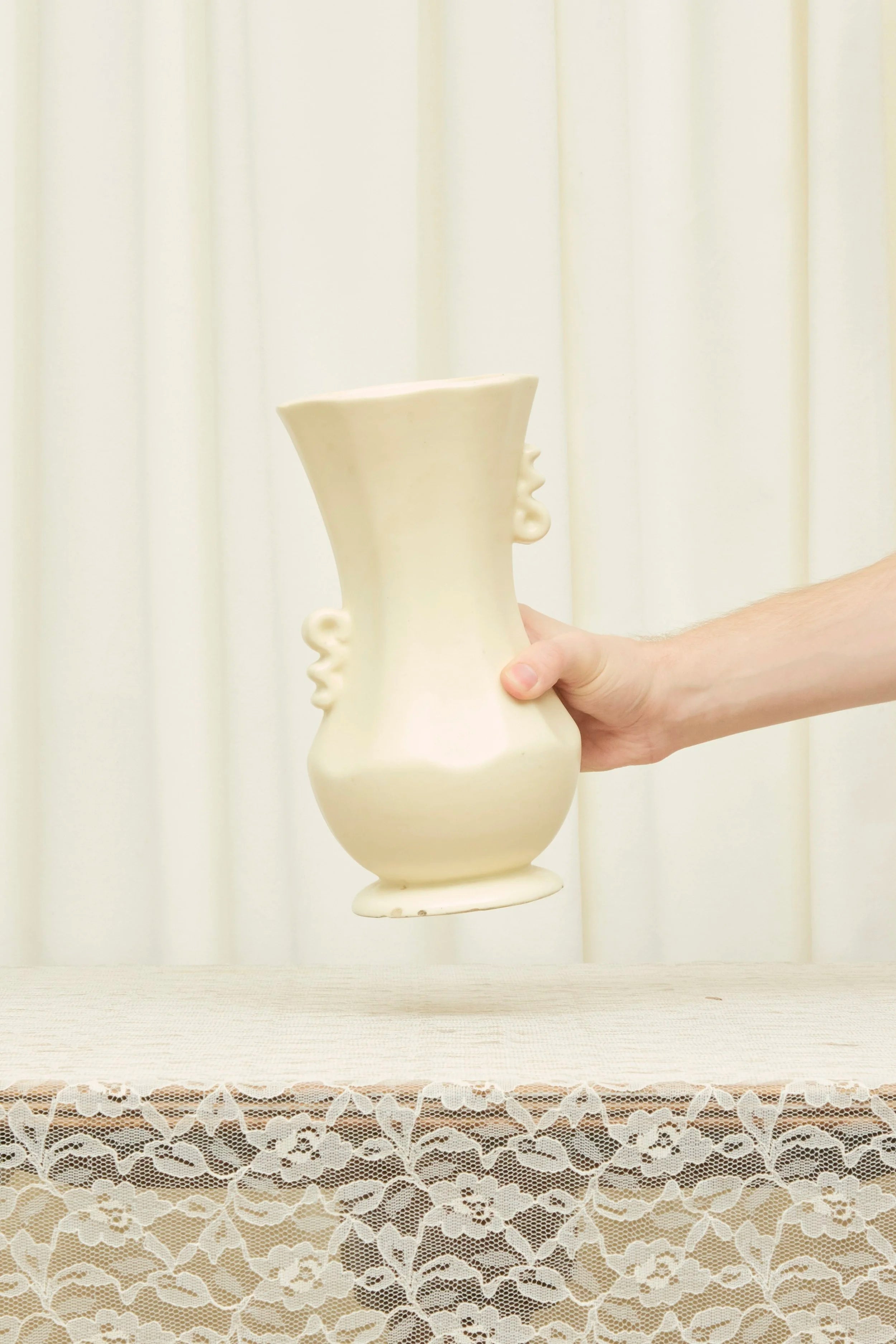 Vintage Squiggle Handle Vase