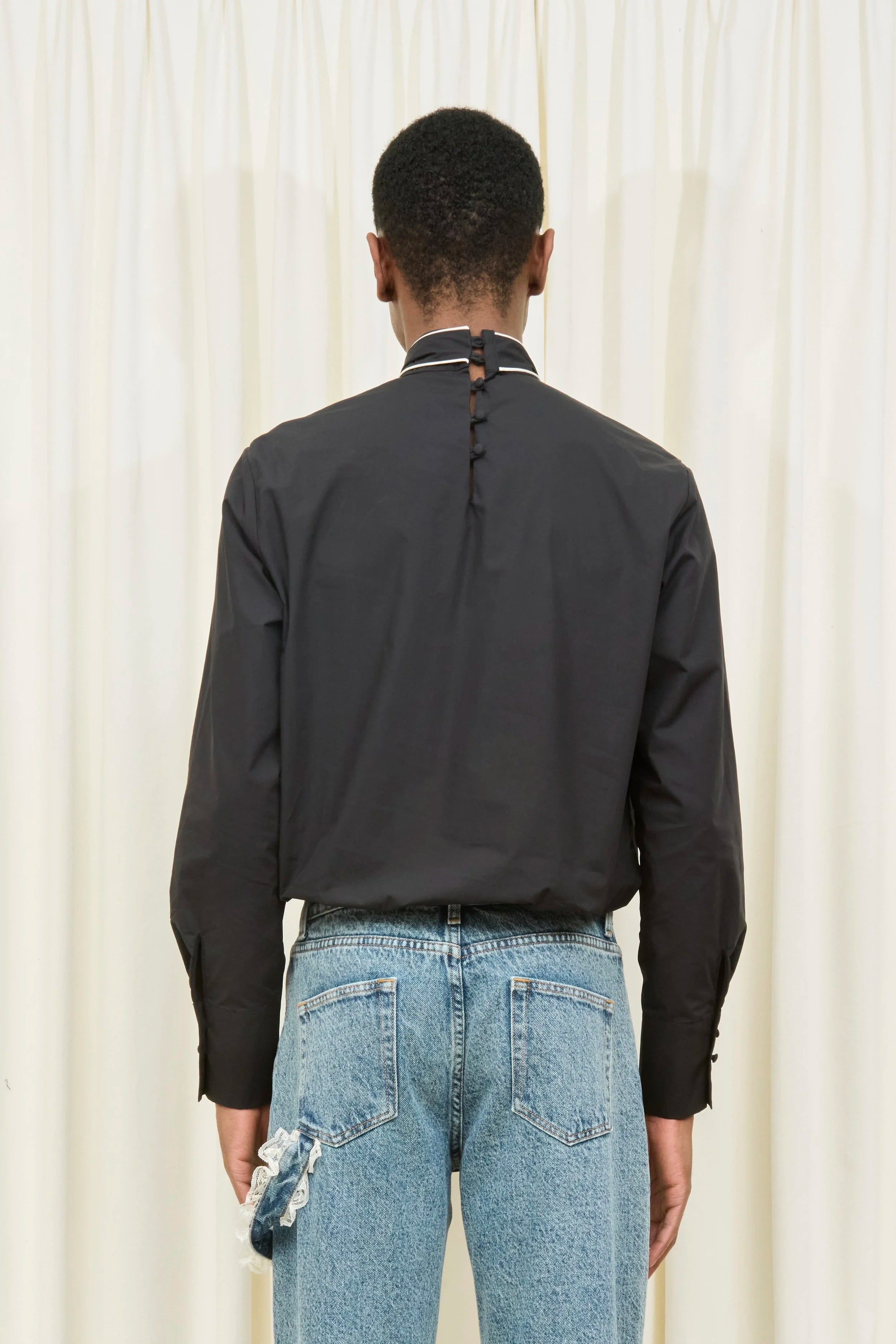 Laurence Piped Pussybow Shirt