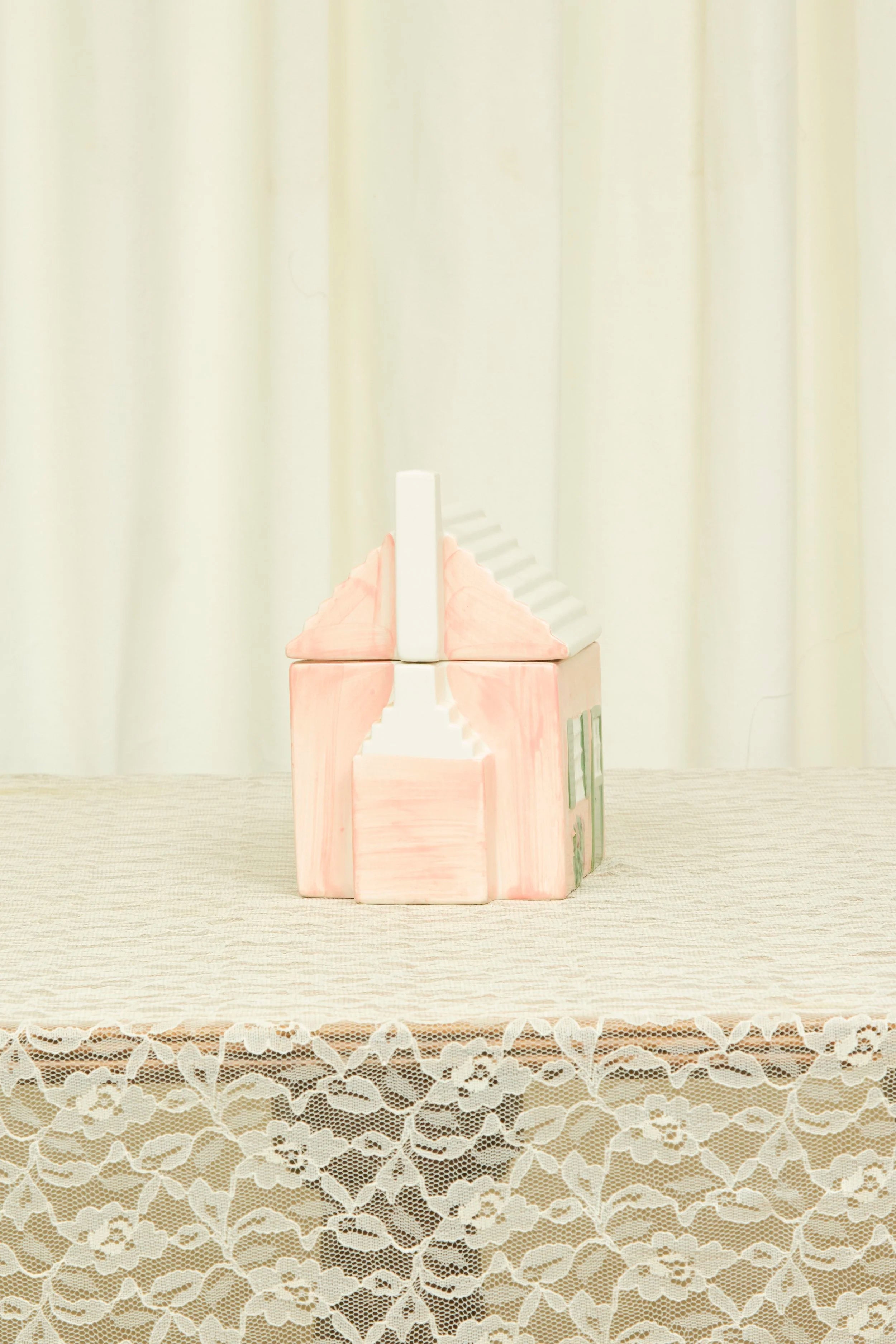 Vintage Ceramic House Trinket Box