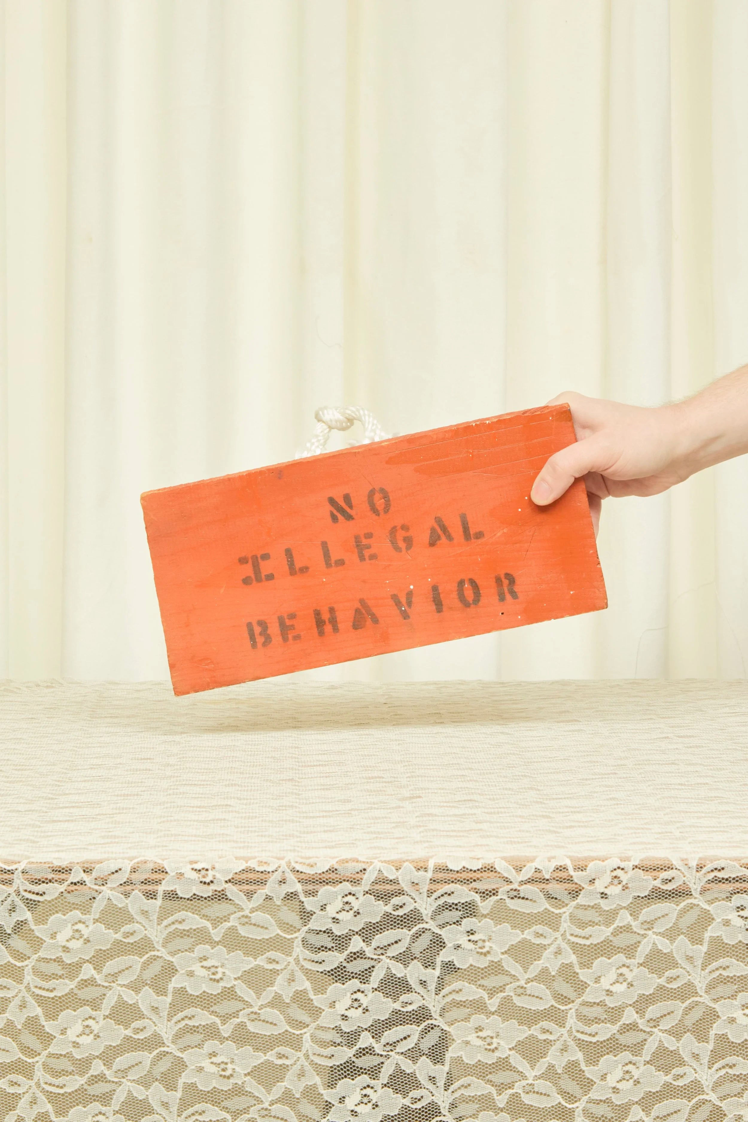 Vintage "No Illegal Behavior" Sign