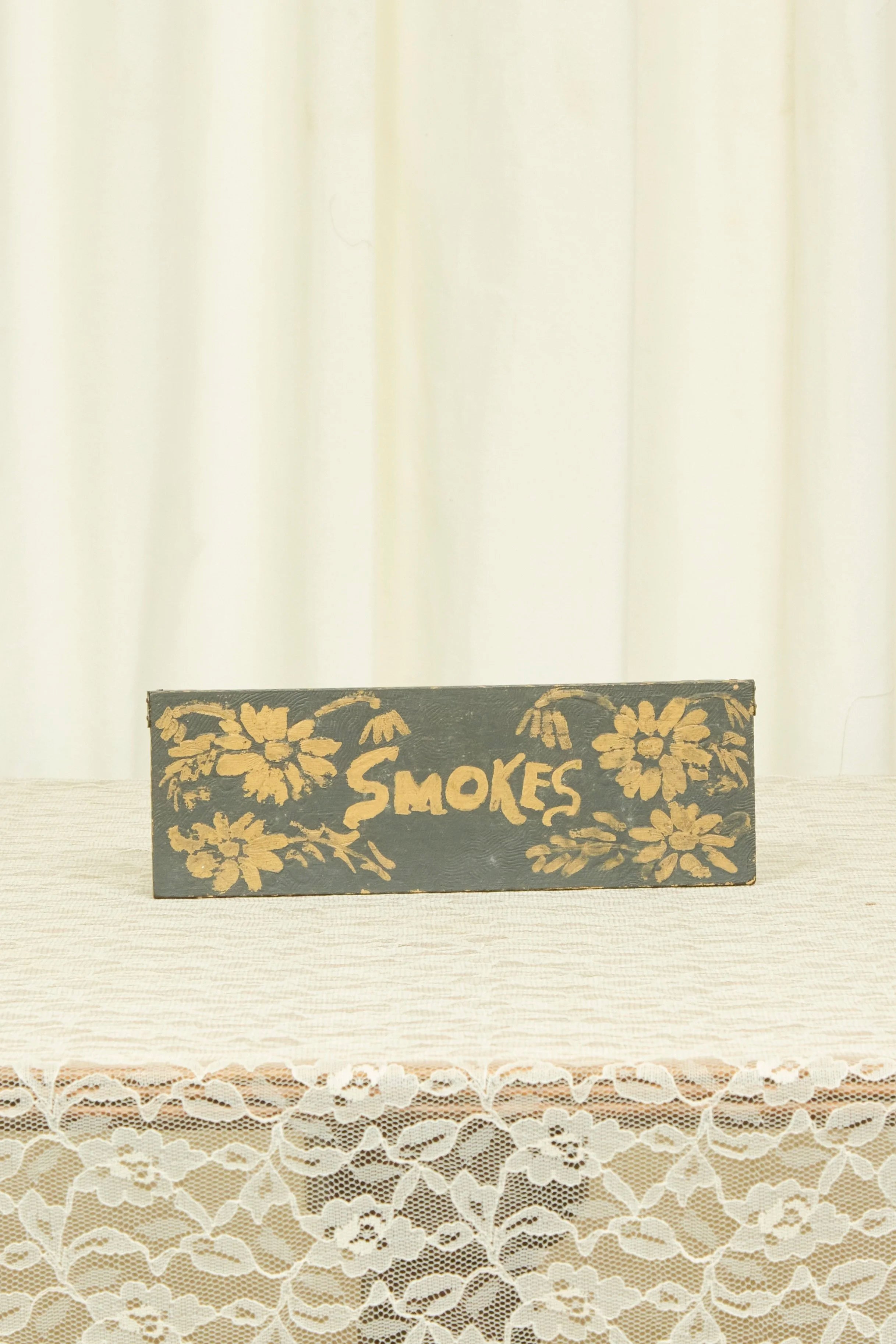 Antique Folk Art "Smokes" Box