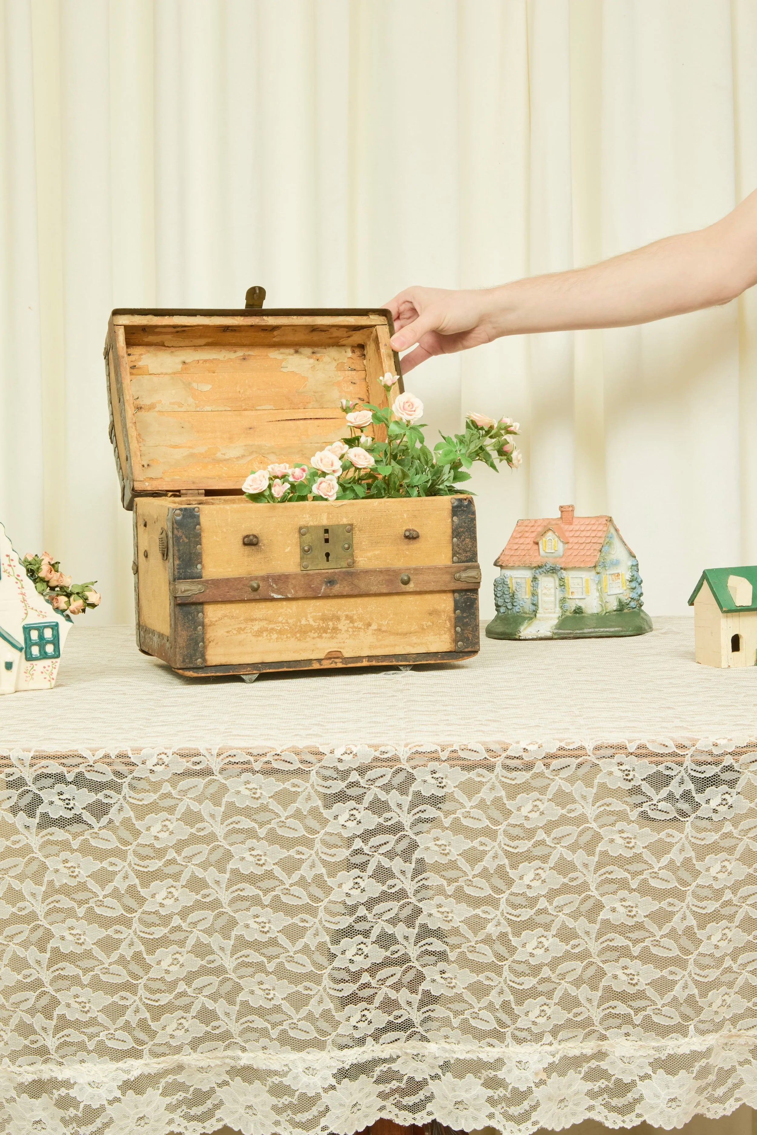 Antique Mini Trunk Hope Chest